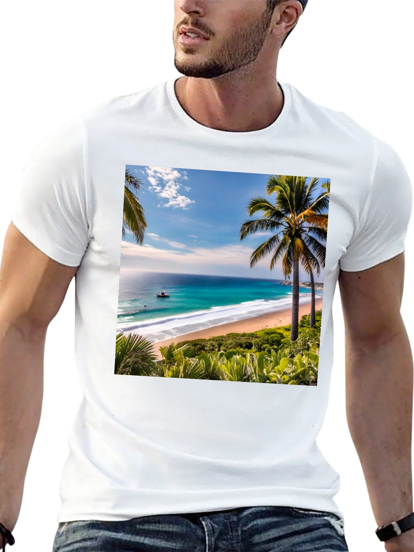Tropical Beach Graphic Tee