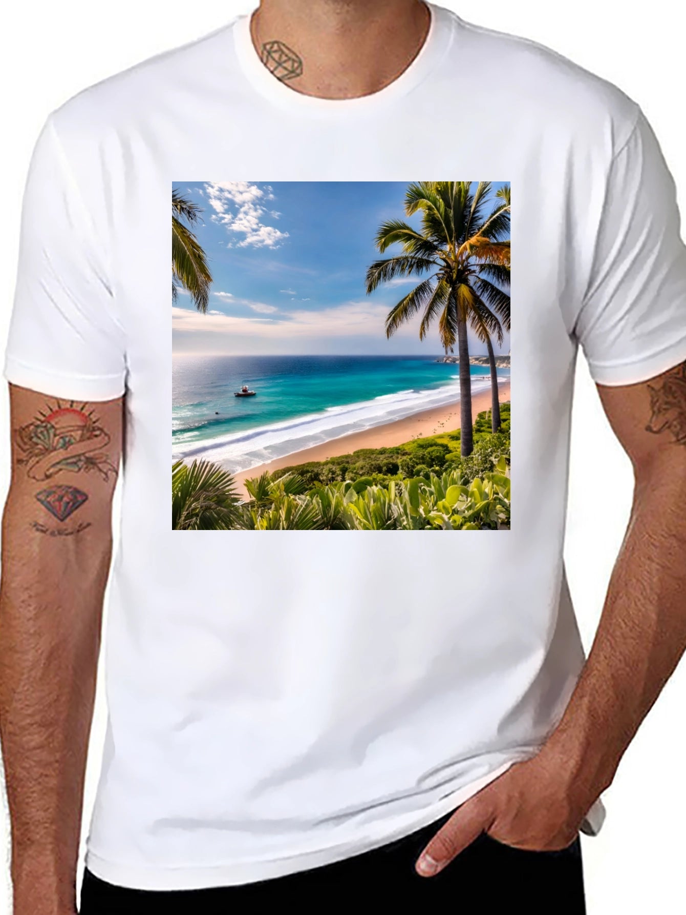 Tropical Beach Graphic Tee