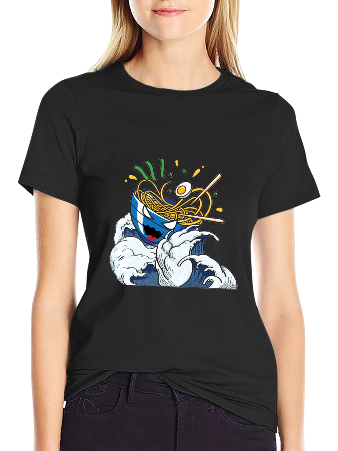 Ramen Wave Graphic Tee - Cool Anime Style