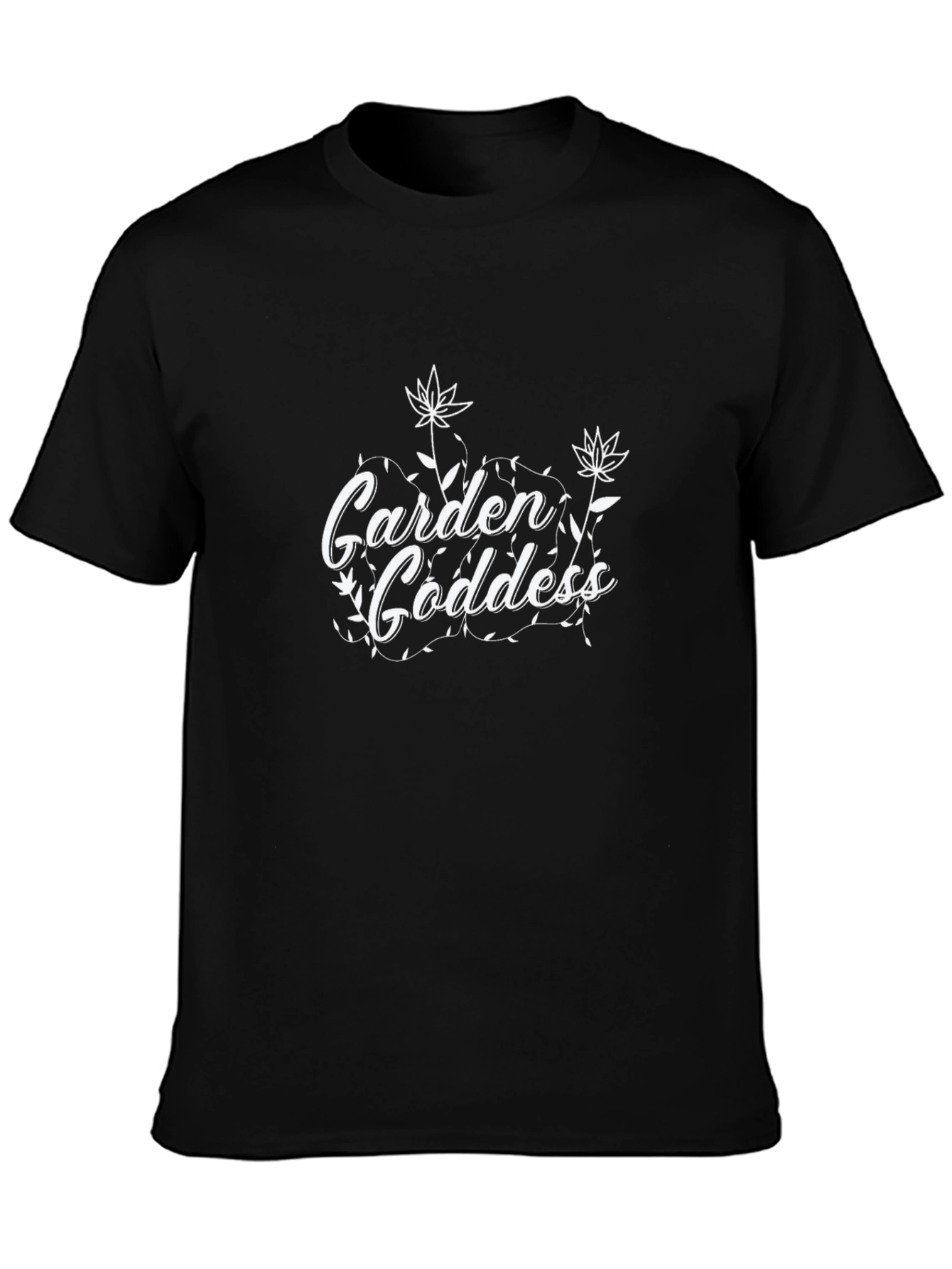 Garden Goddess Graphic T-Shirt - Black