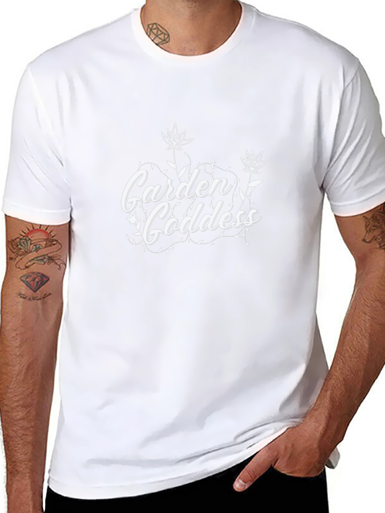 Garden Goddess Graphic T-Shirt - Black