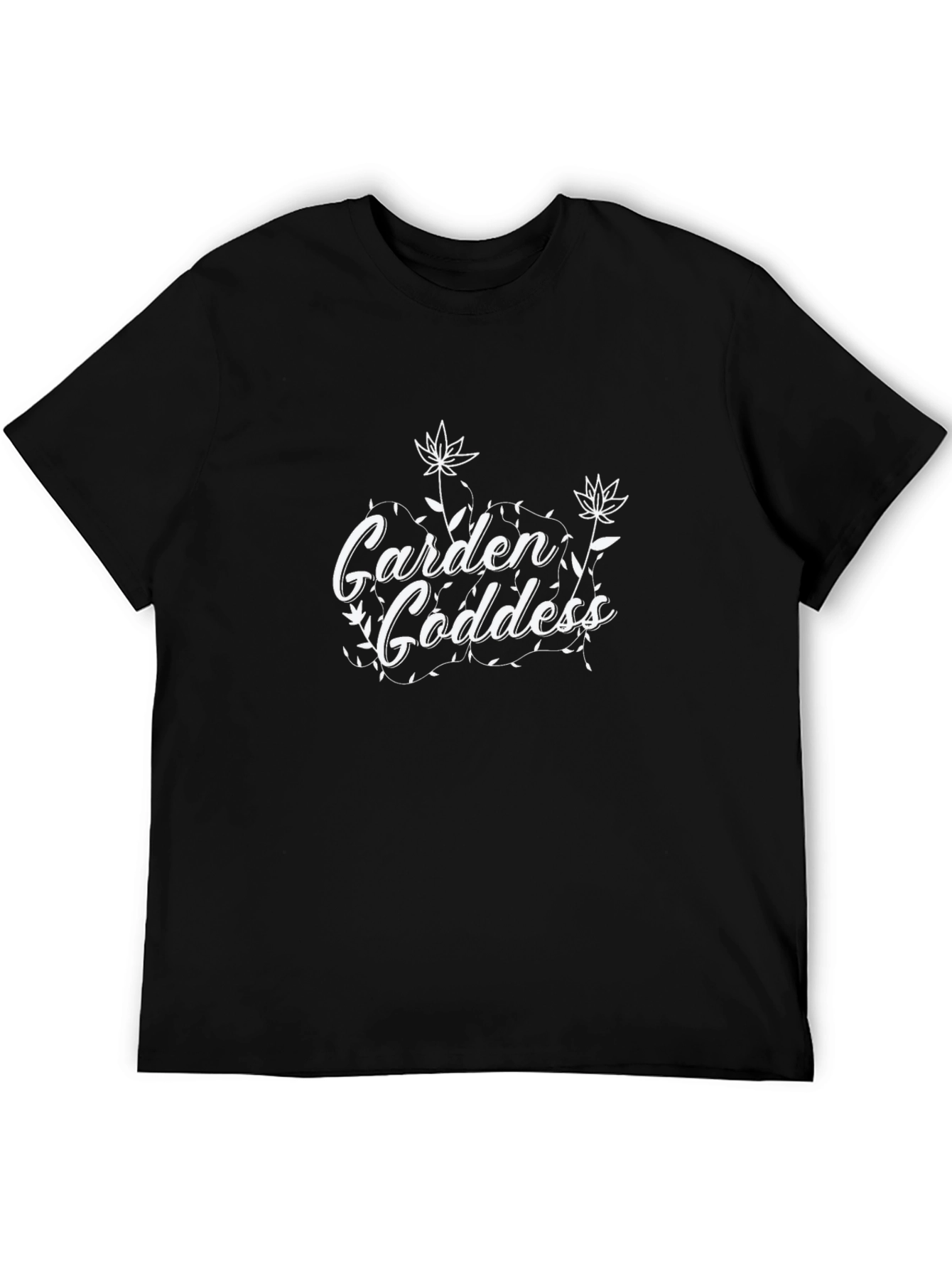 Garden Goddess Graphic T-Shirt - Black