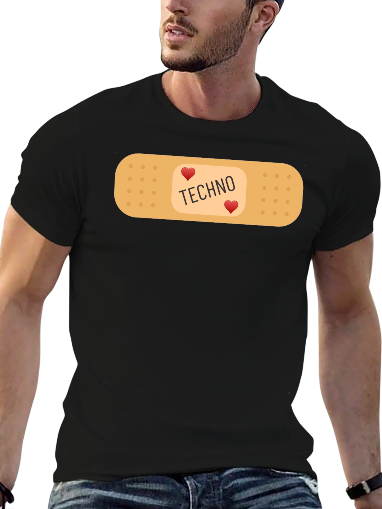 Techno Heart Band-Aid T-Shirt - Music Lover Tee