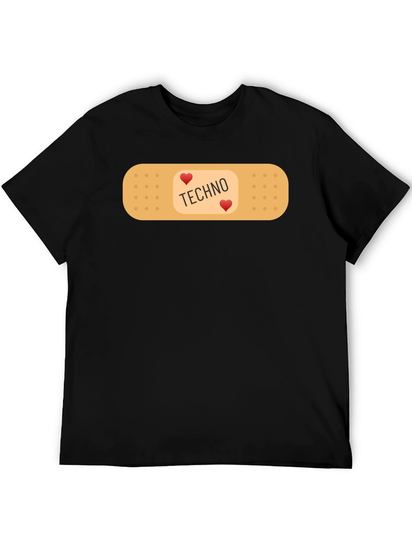 Techno Heart Band-Aid T-Shirt - Music Lover Tee