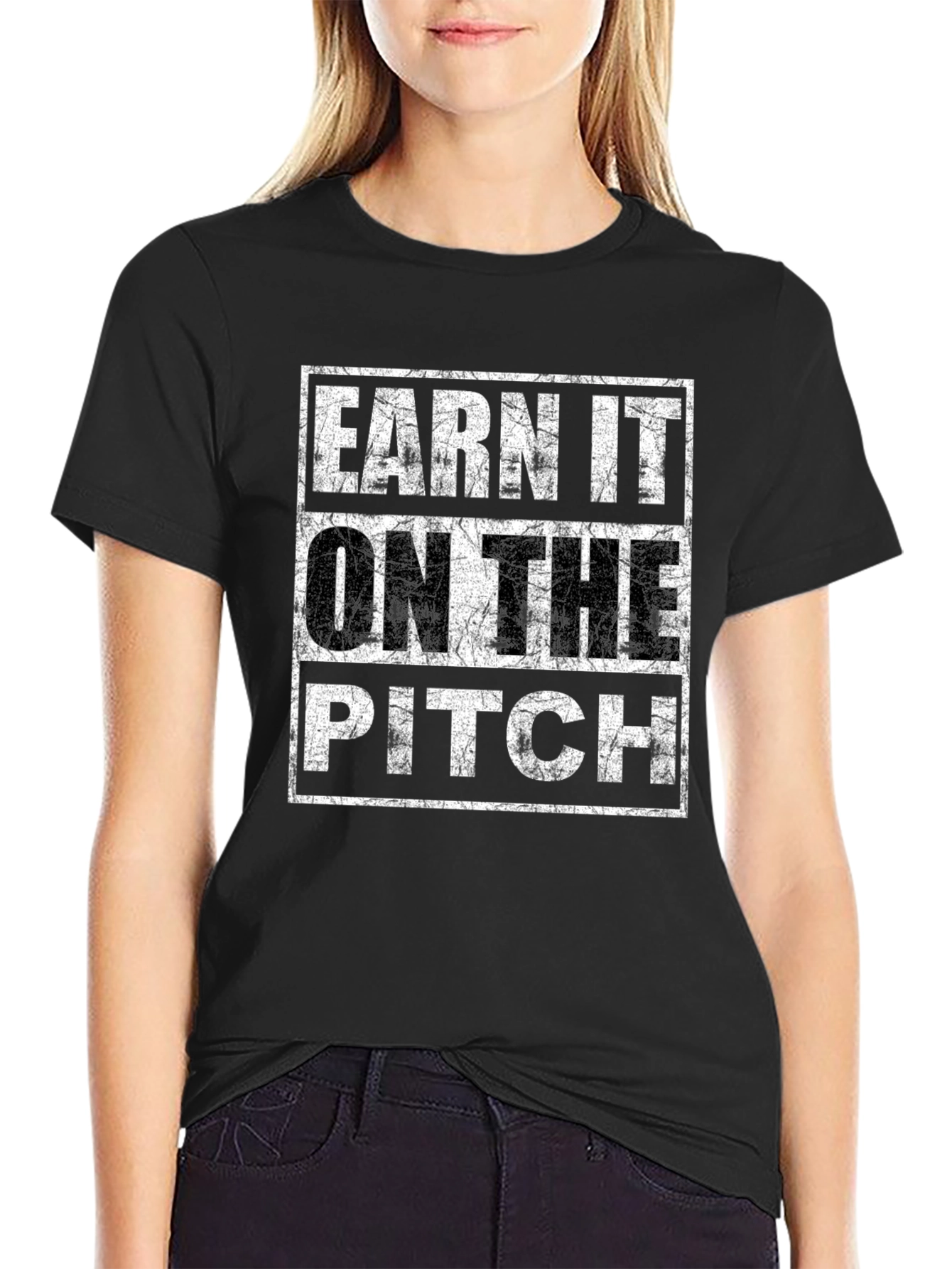 Earn It On The Pitch Graphic Tee - Black