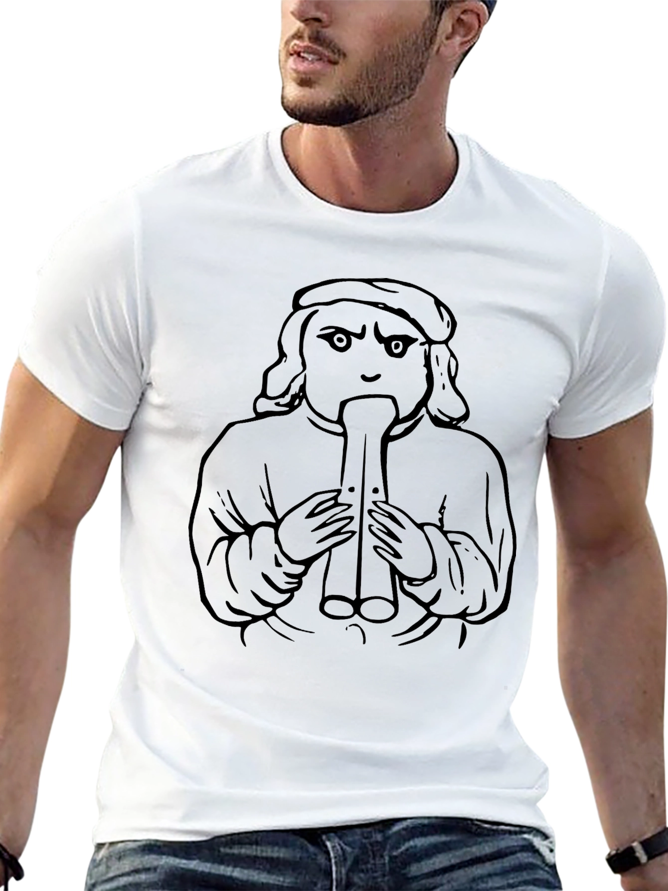 Unique Graphic Tee - Medieval Flute Player