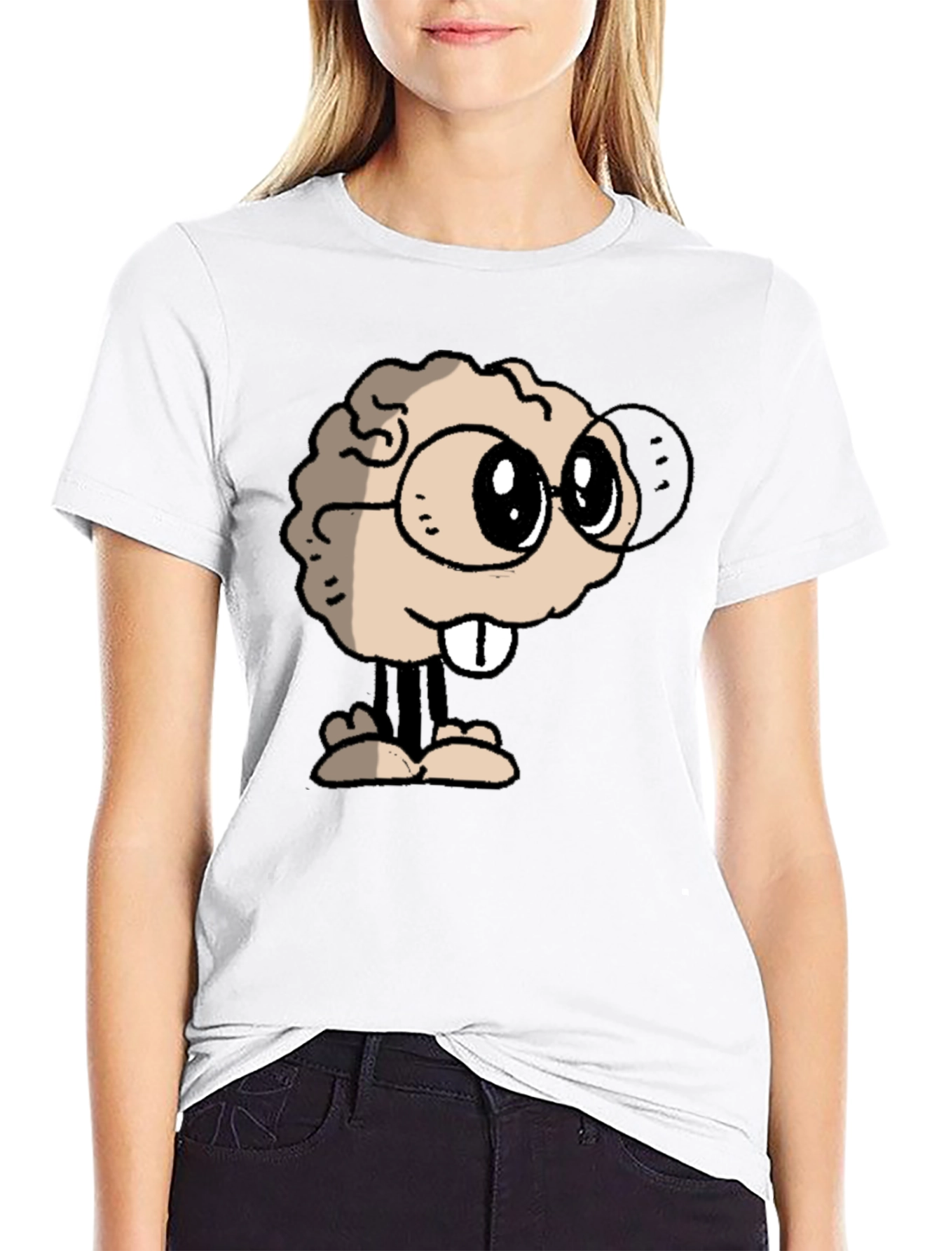 Brainy Character Graphic Tee - Black
