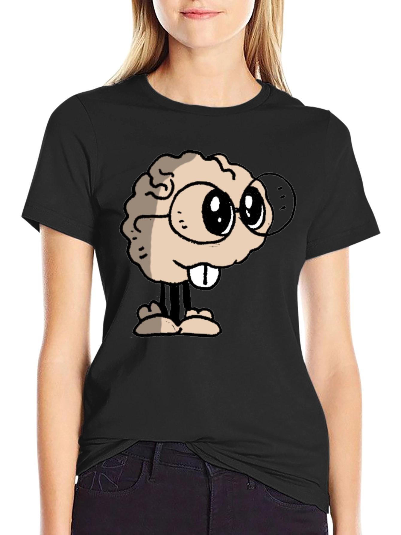 Brainy Character Graphic Tee - Black