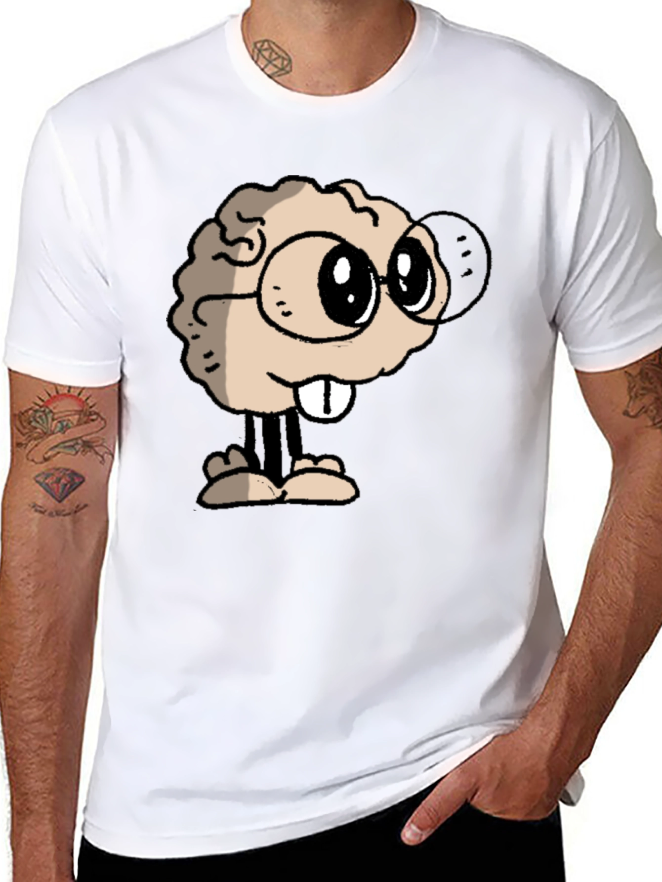 Brainy Character Graphic Tee - Black