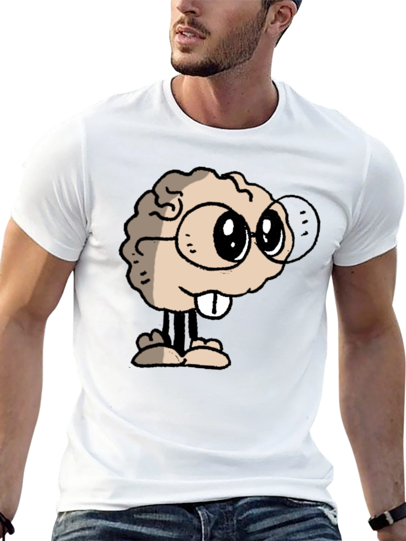 Brainy Character Graphic Tee - Black