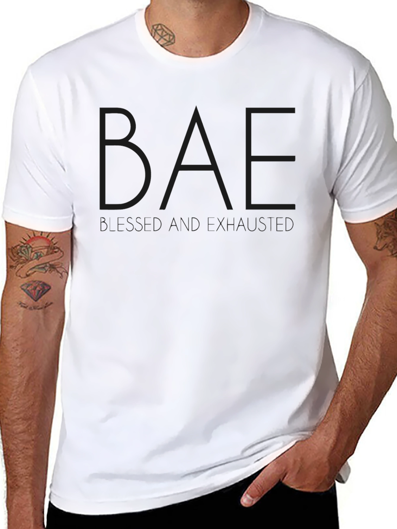 Black BAE T-Shirt - Soft Cotton Blend Casual Tee