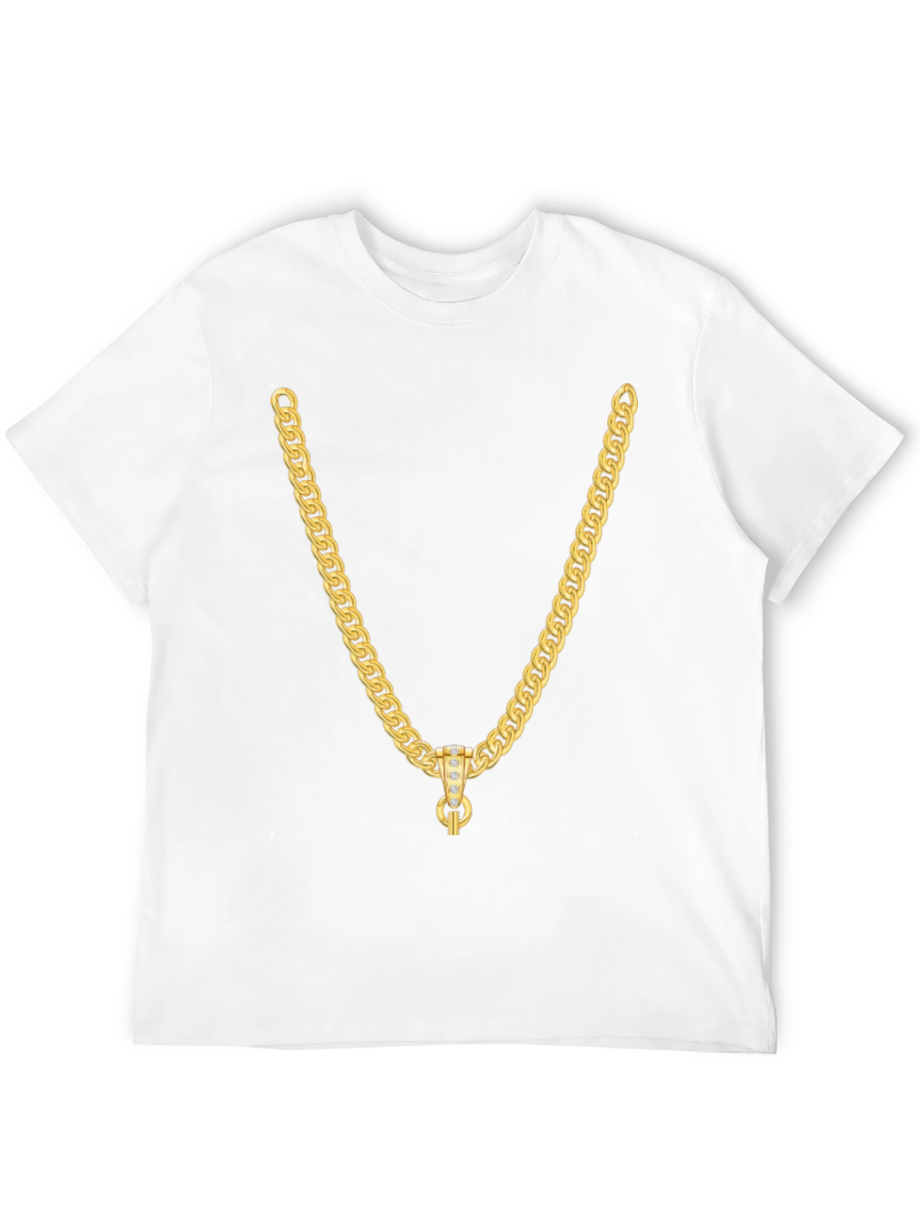 Gold Chain Graphic Black T-Shirt