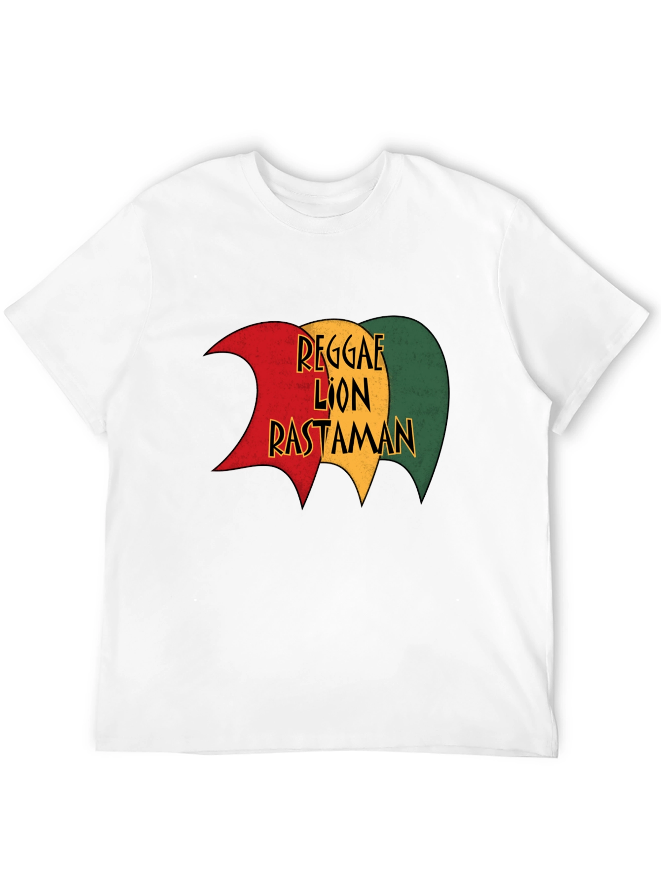 Reggae Lion Rastaman Graphic Black T-Shirt