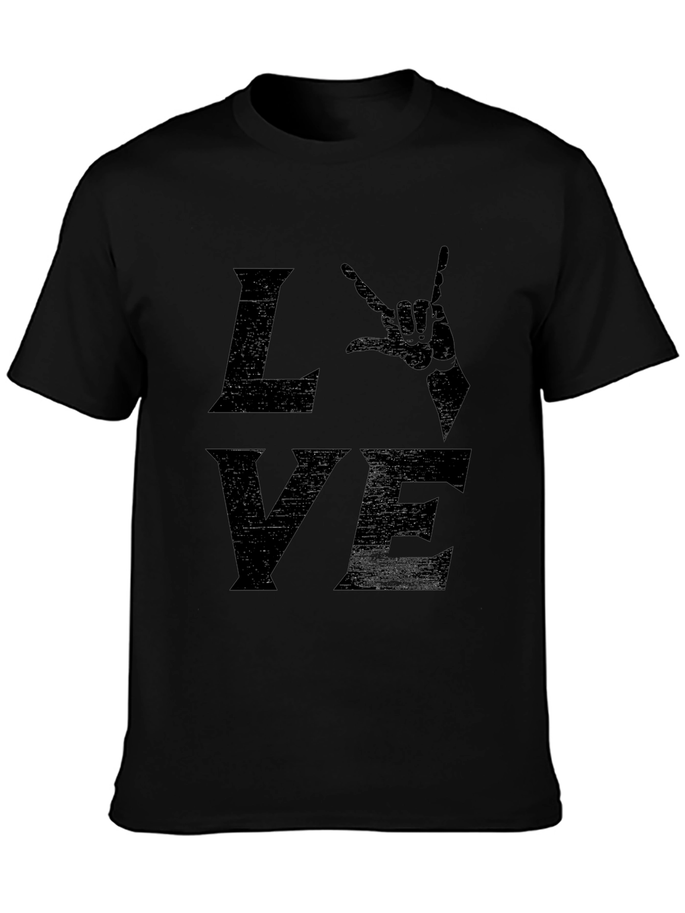 Rock On Love Graphic Tee - Black Crewneck