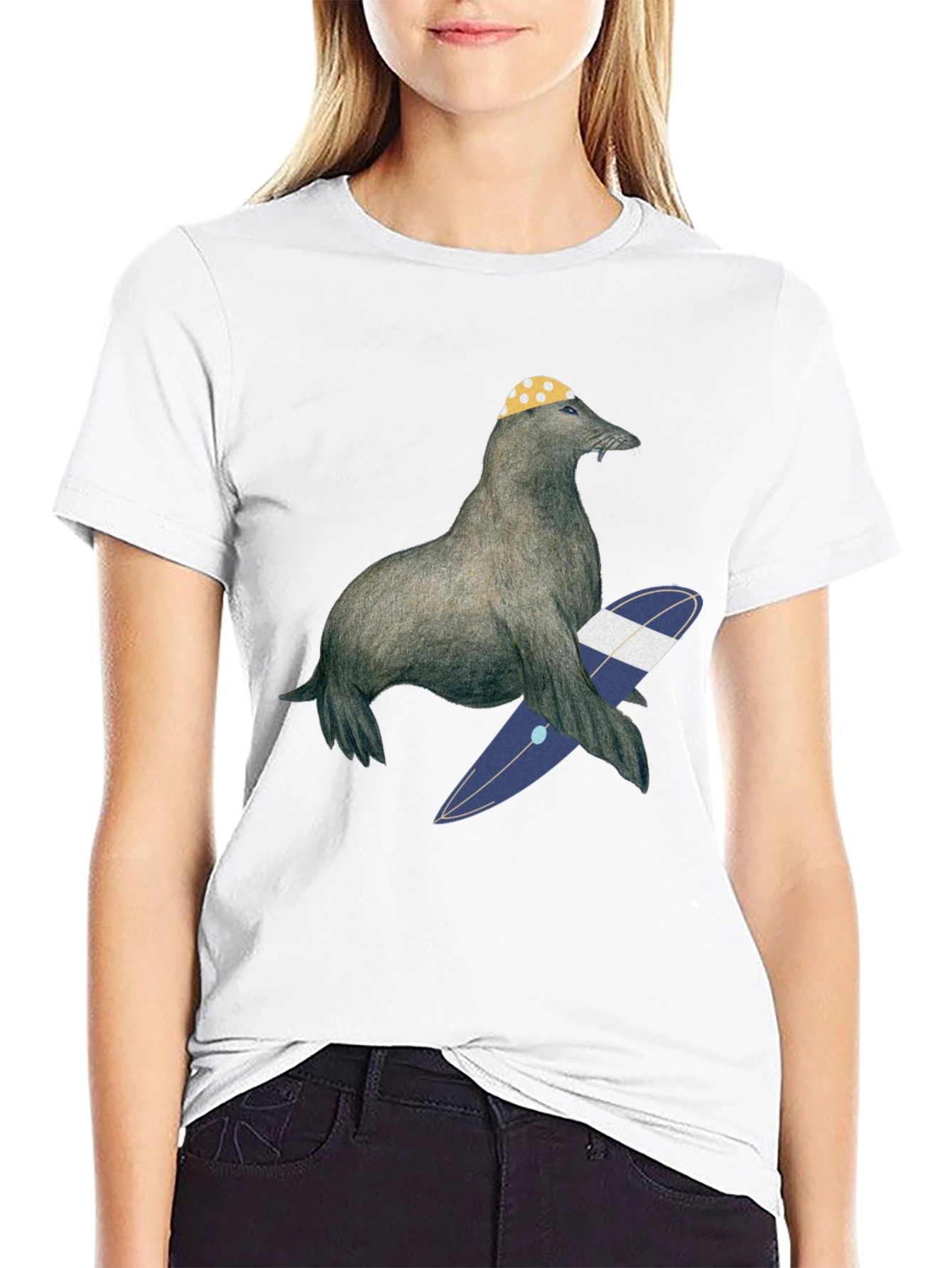 Surfing Seal T-Shirt - Cool Graphic Tee