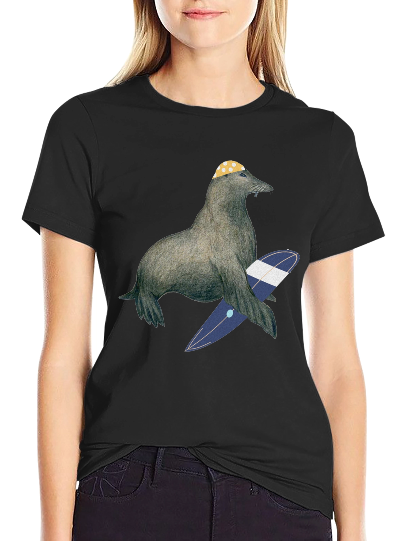Surfing Seal T-Shirt - Cool Graphic Tee