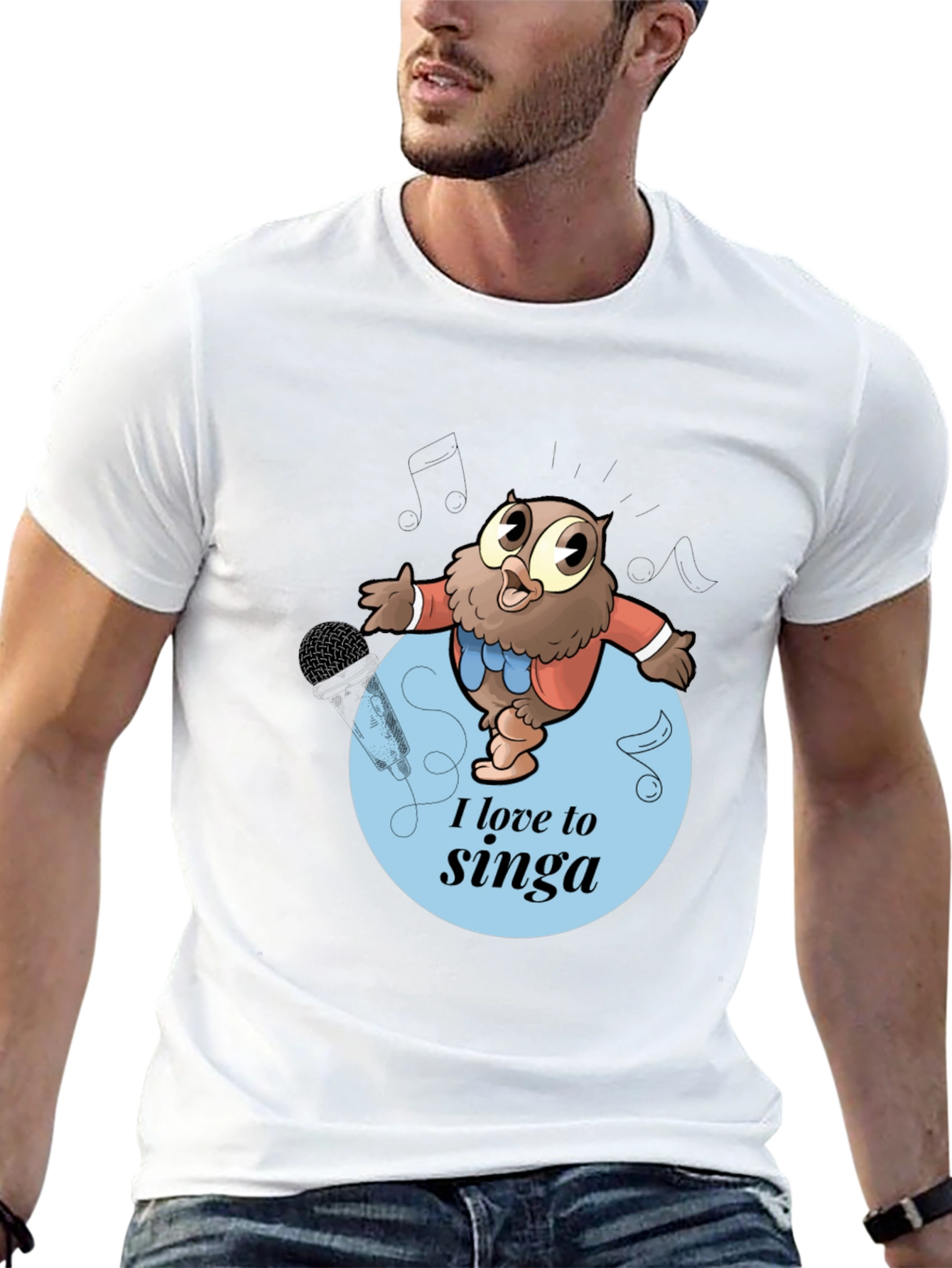 Singing Owl Graphic Tee - Mens Black T-Shirt