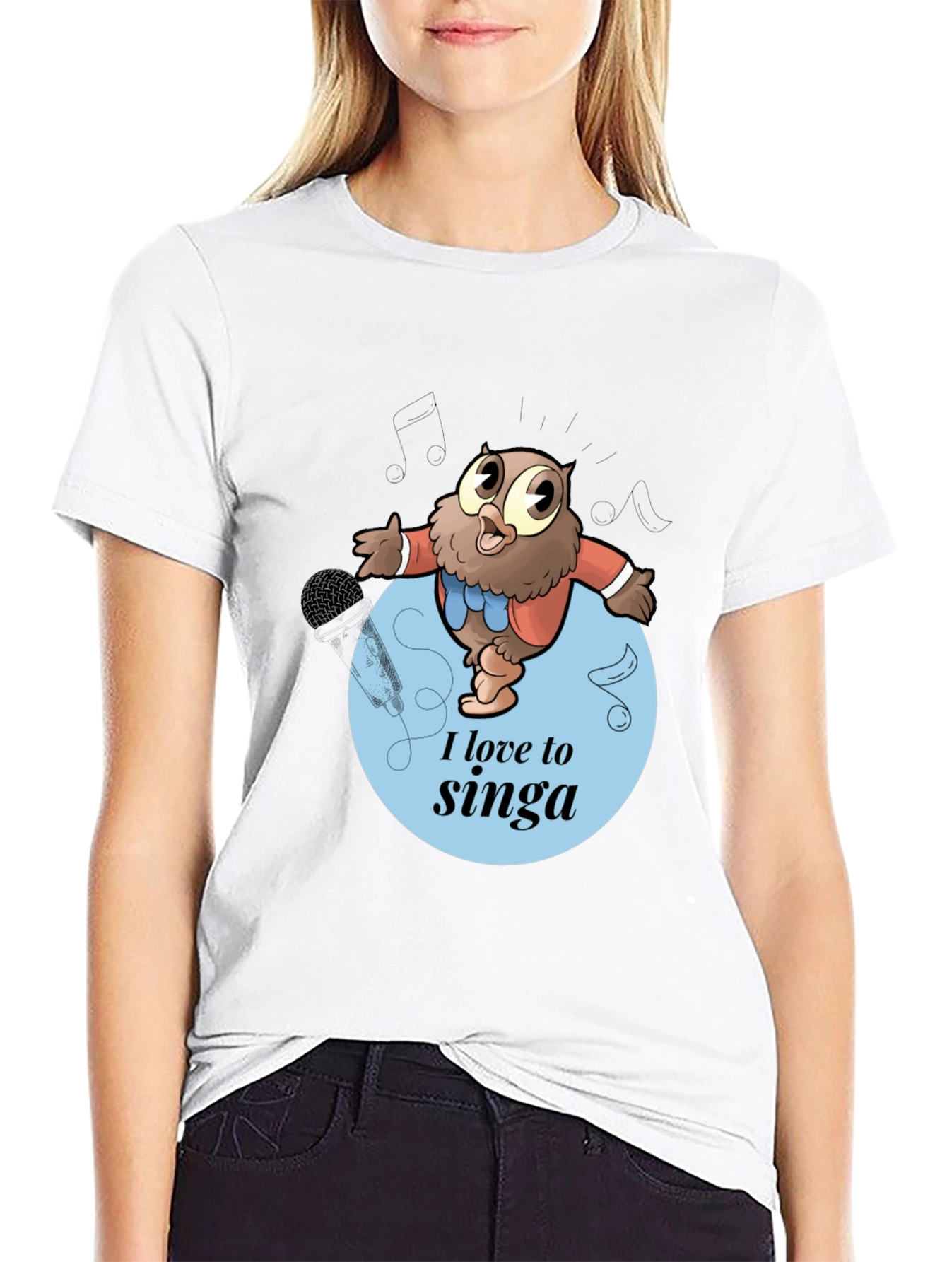 Singing Owl Graphic Tee - Mens Black T-Shirt