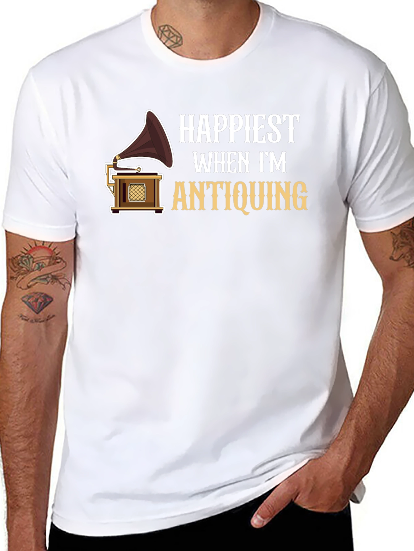 Happiest When Im Antiquing Graphic T-Shirt