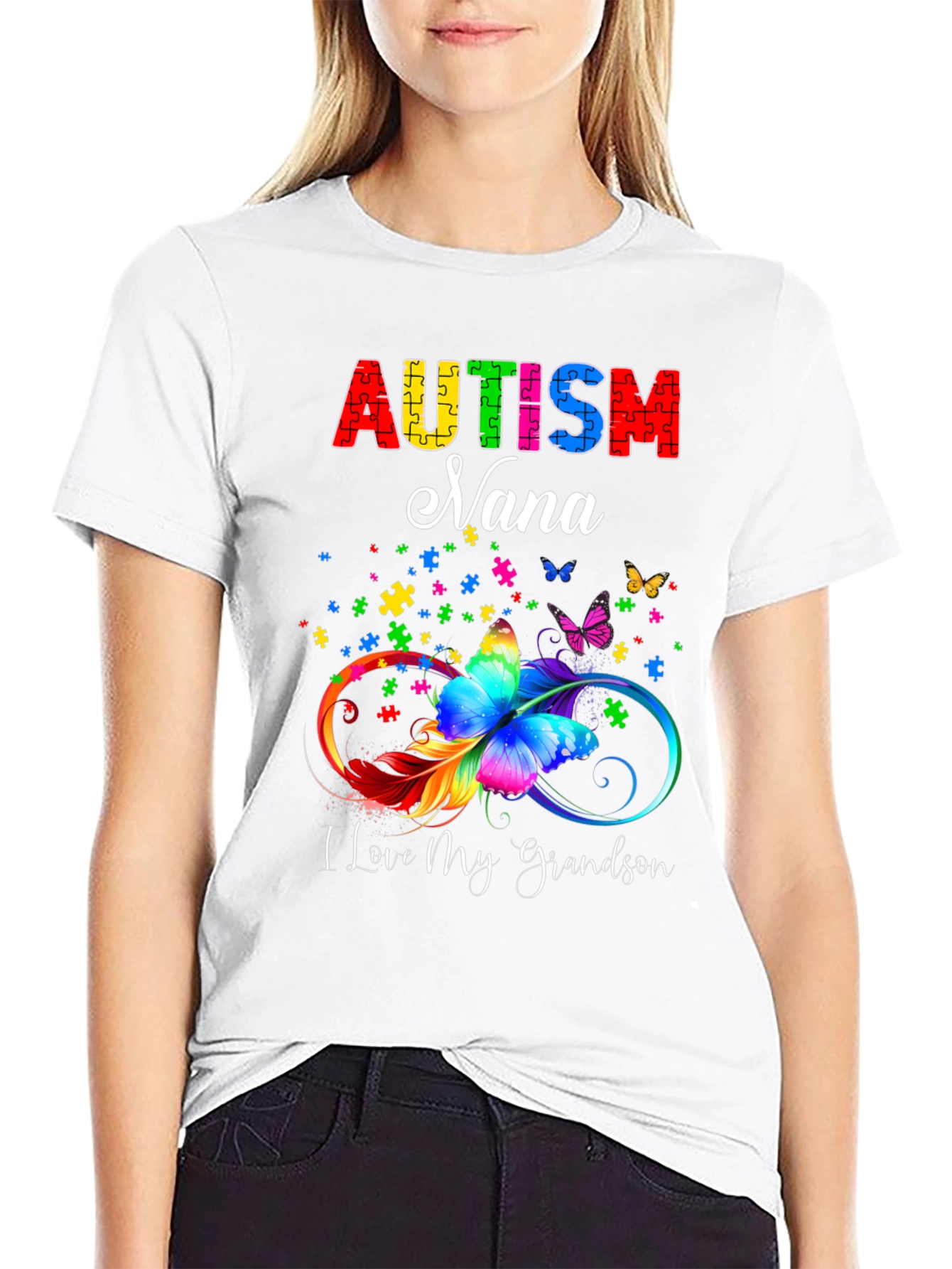 Autism Nana T-Shirt: Love My Grandson Tee