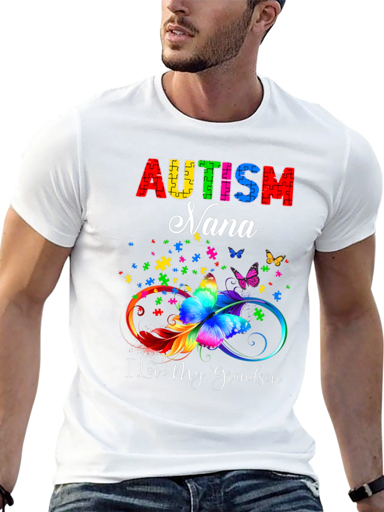 Autism Nana T-Shirt: Love My Grandson Tee