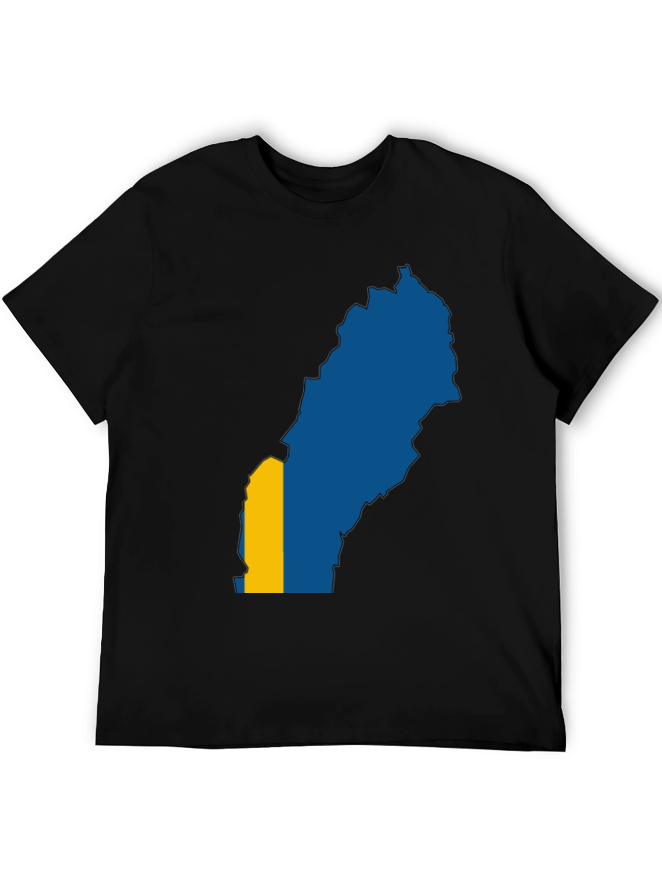 Sweden Map Flag Graphic Tee - Black T-Shirt