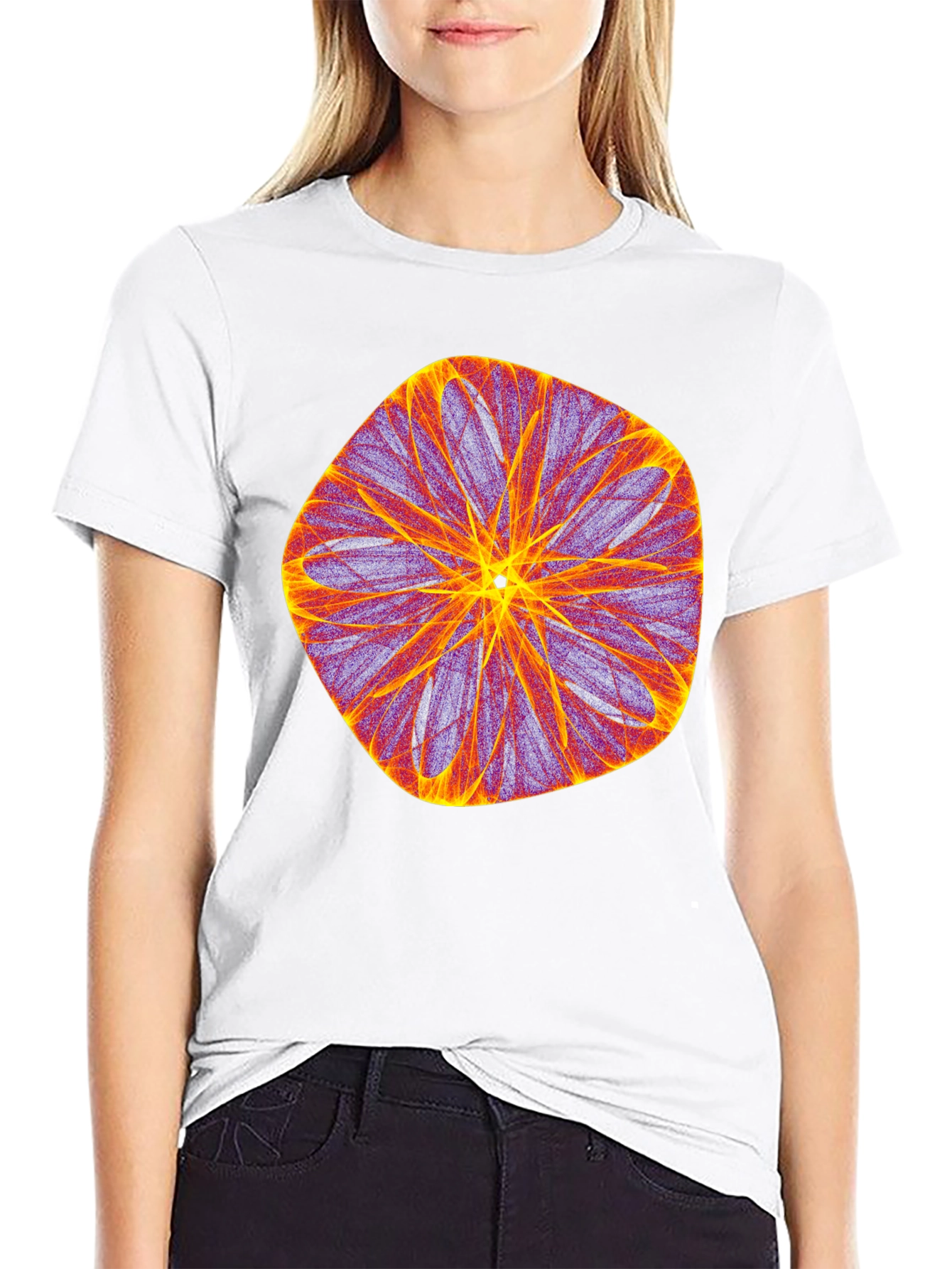 Abstract Geometric Graphic Black T-Shirt