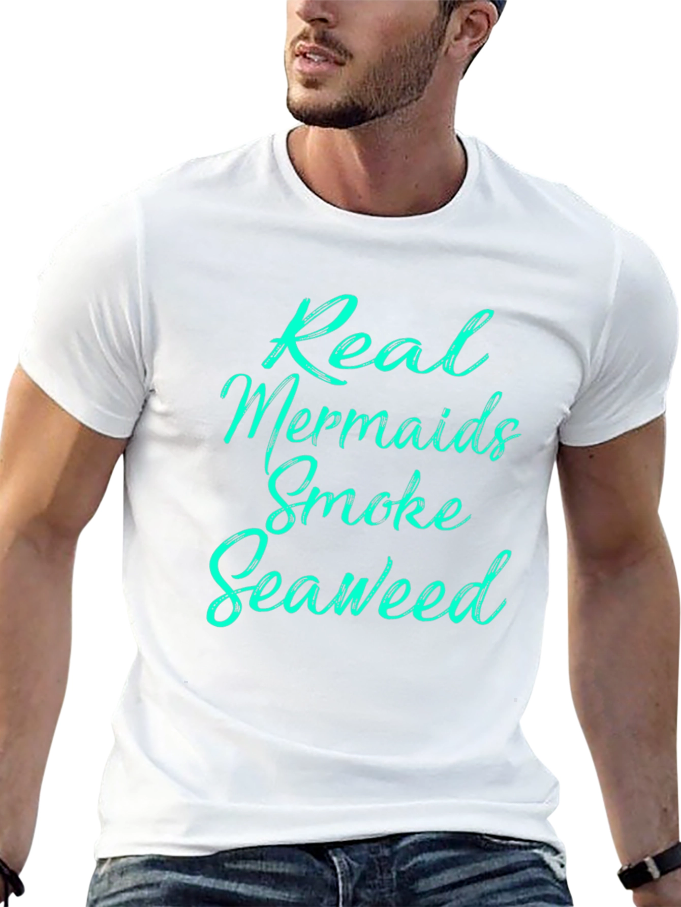 Real Mermaids Smoke Seaweed Black T-Shirt