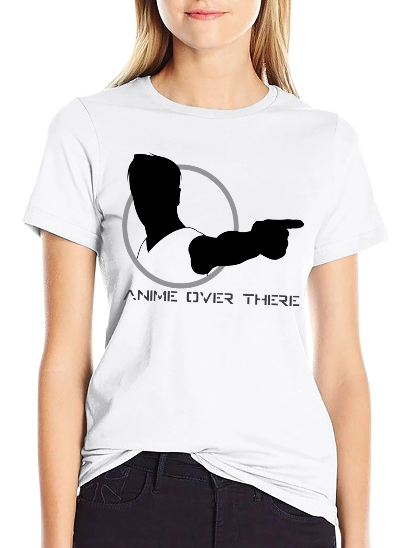Anime Over There Graphic Tee - Black T-Shirt