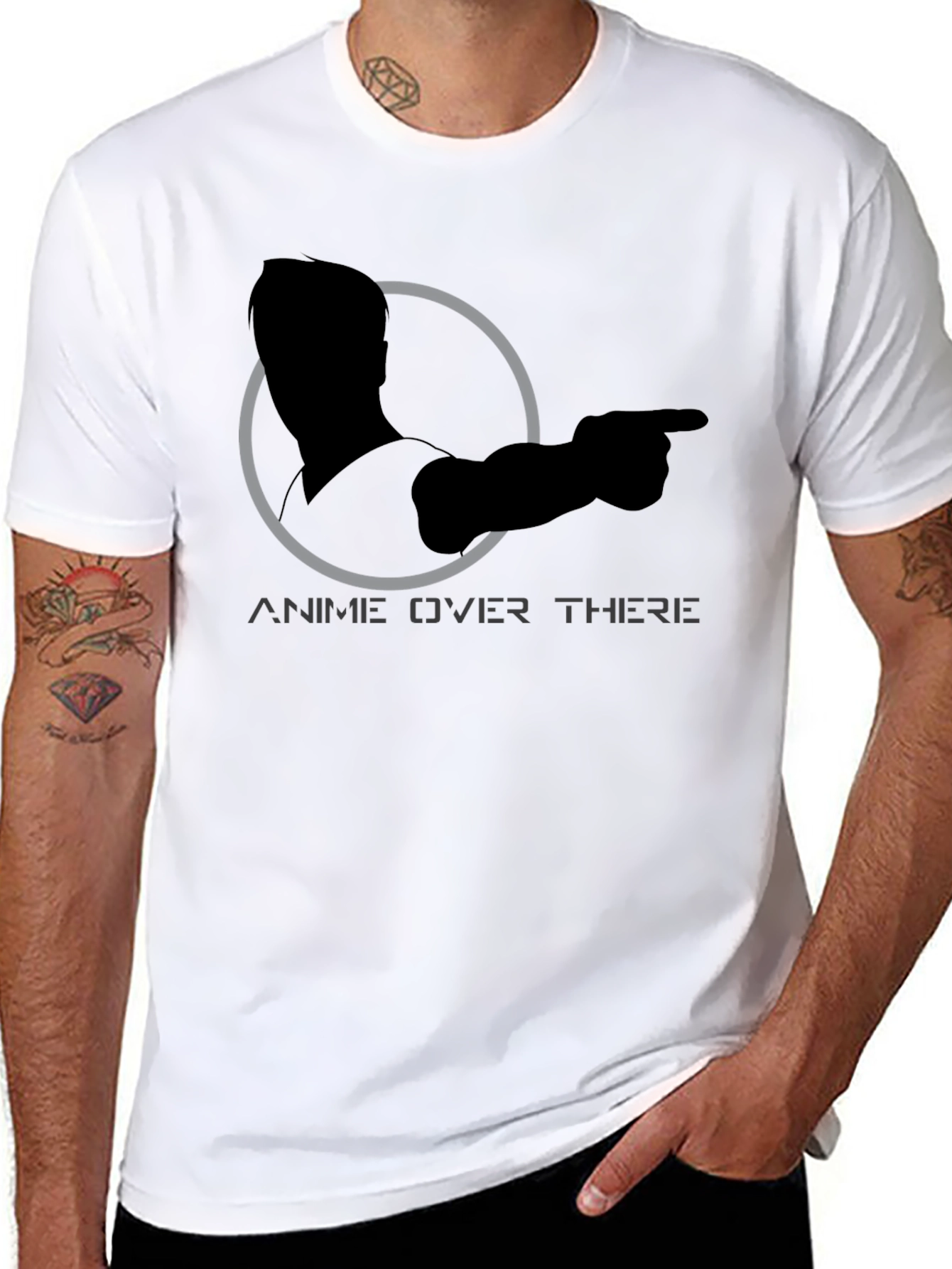 Anime Over There Graphic Tee - Black T-Shirt