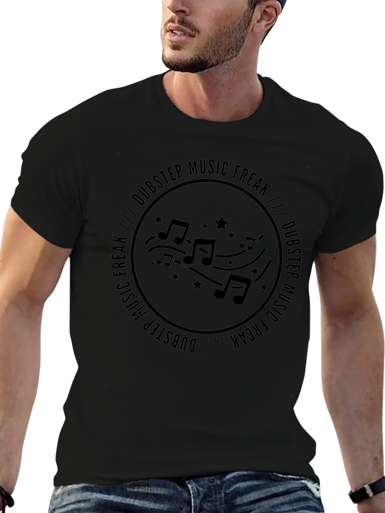 Dubstep Music Freak Black Graphic Tee