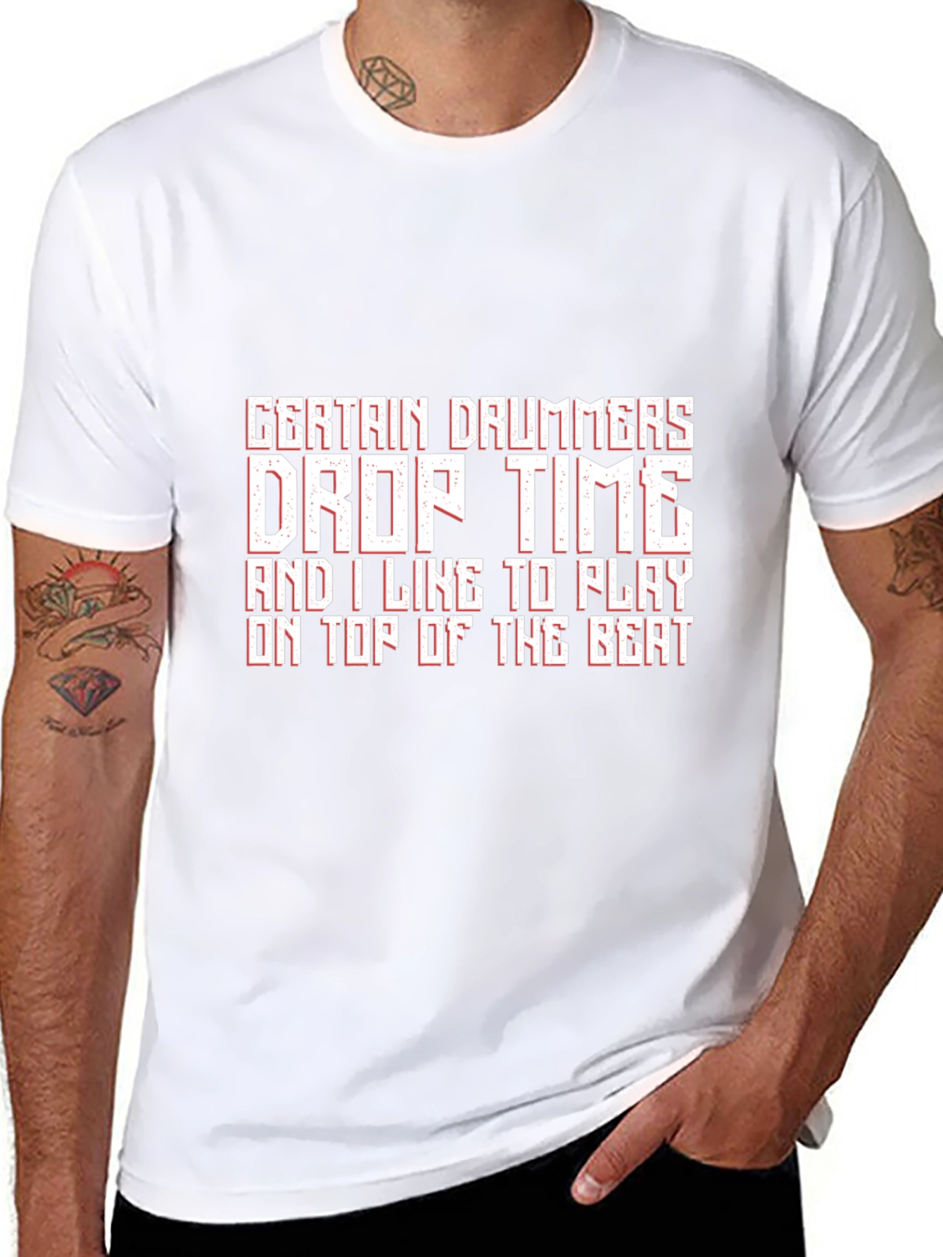 Funny Drummer Black T-Shirt