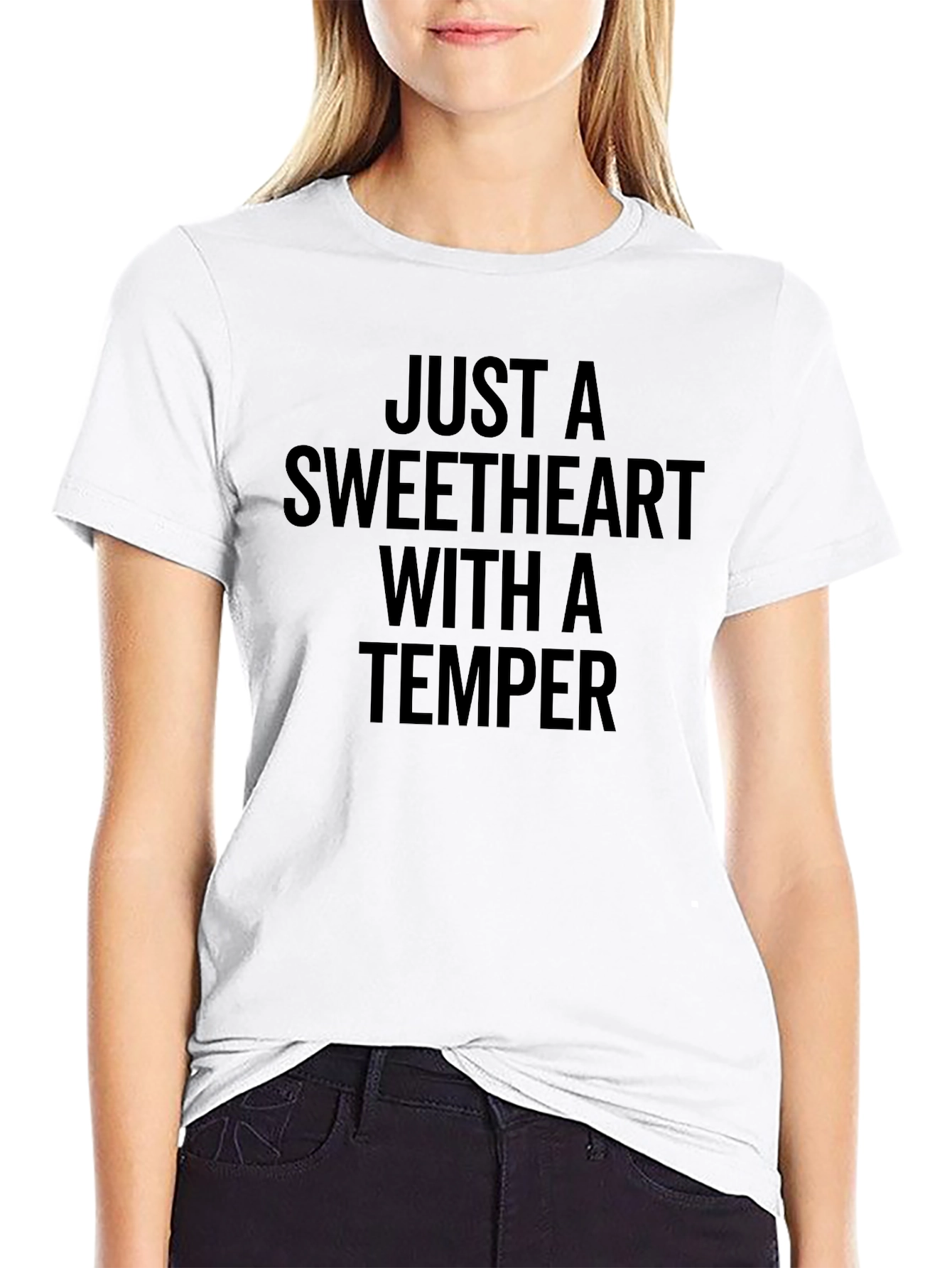 Sweetheart With a Temper Graphic Tee - Black