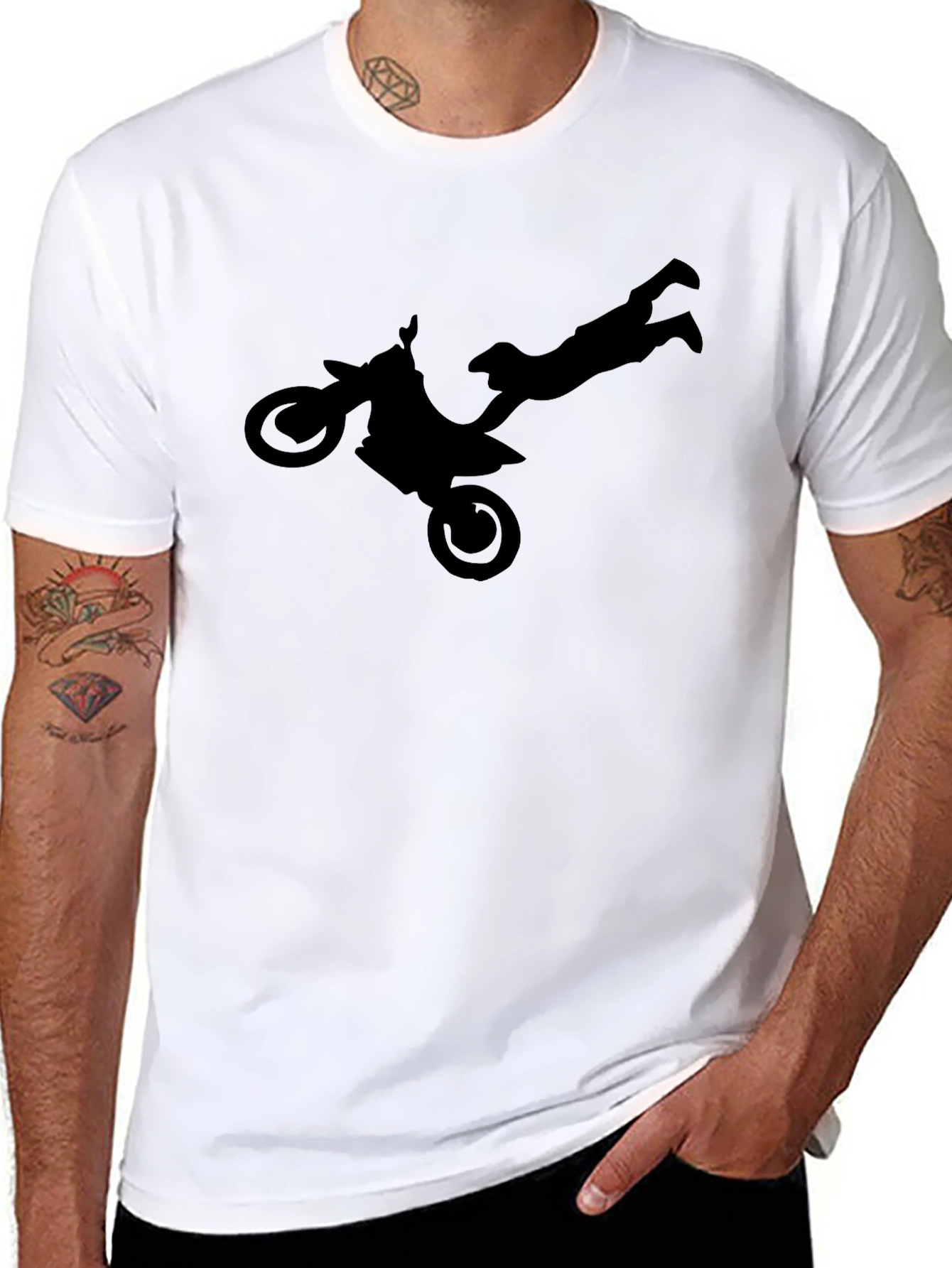Motocross Stunt Silhouette Graphic Tee