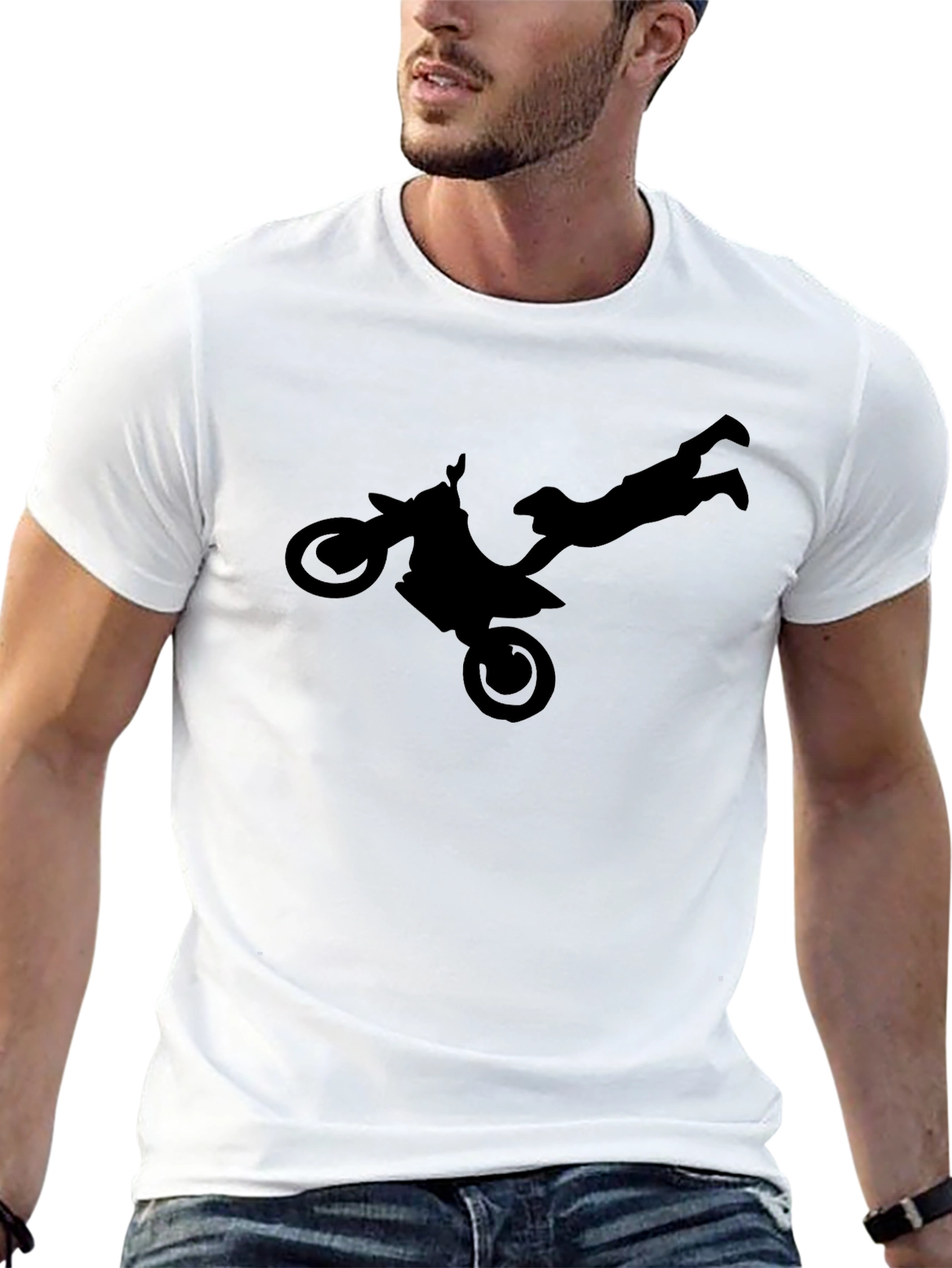 Motocross Stunt Silhouette Graphic Tee