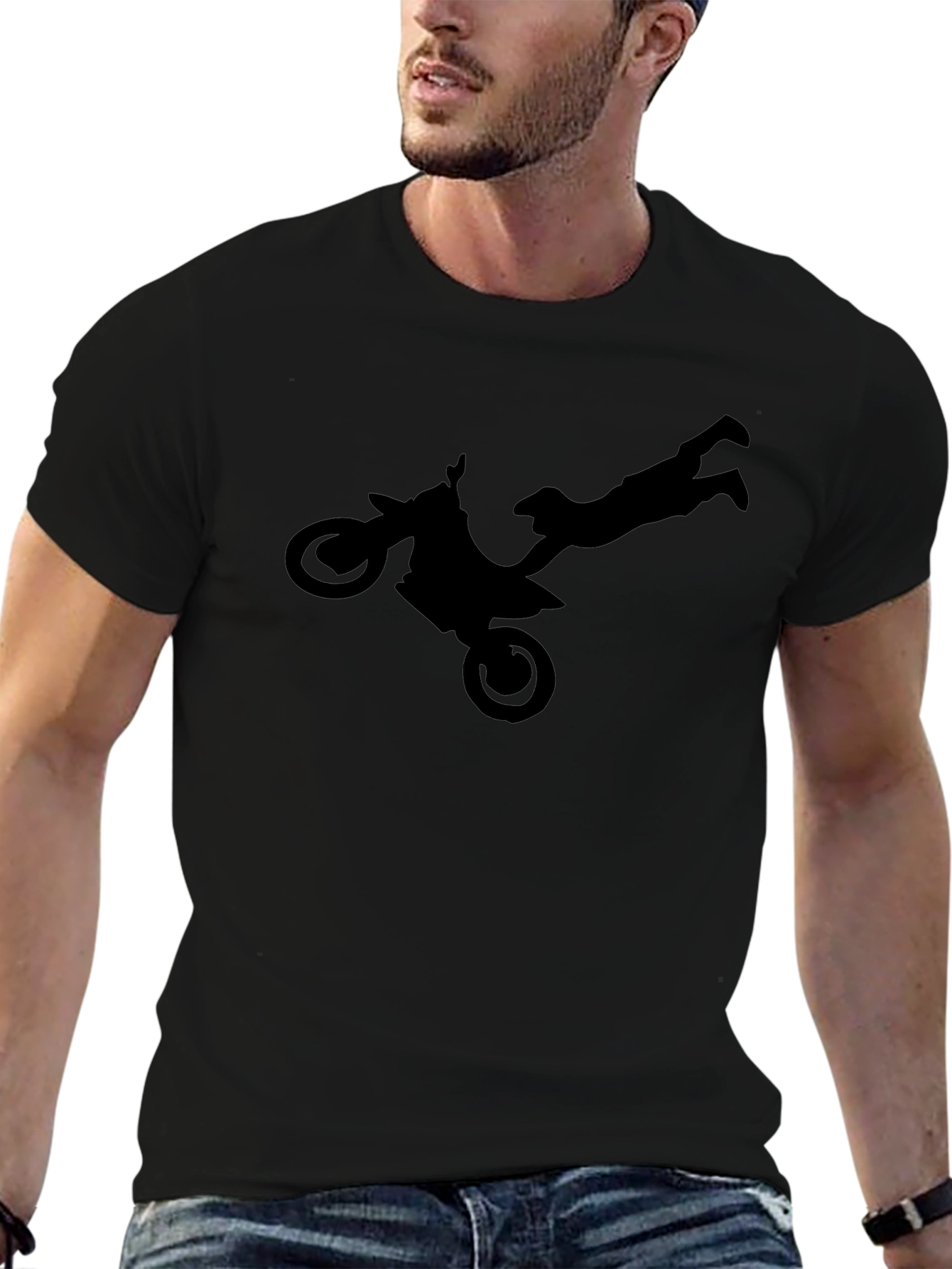 Motocross Stunt Silhouette Graphic Tee