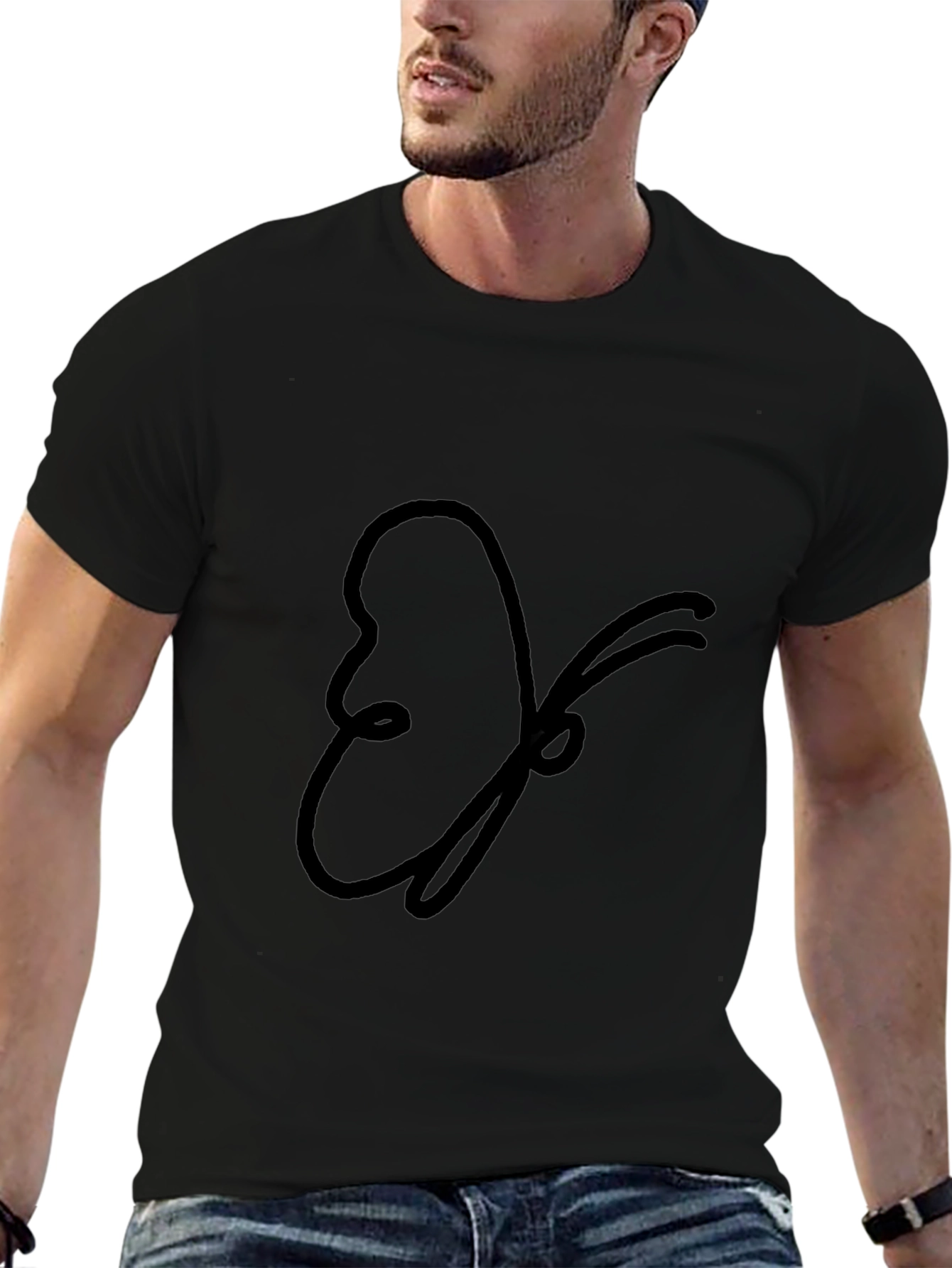 Butterfly Outline Black T-Shirt