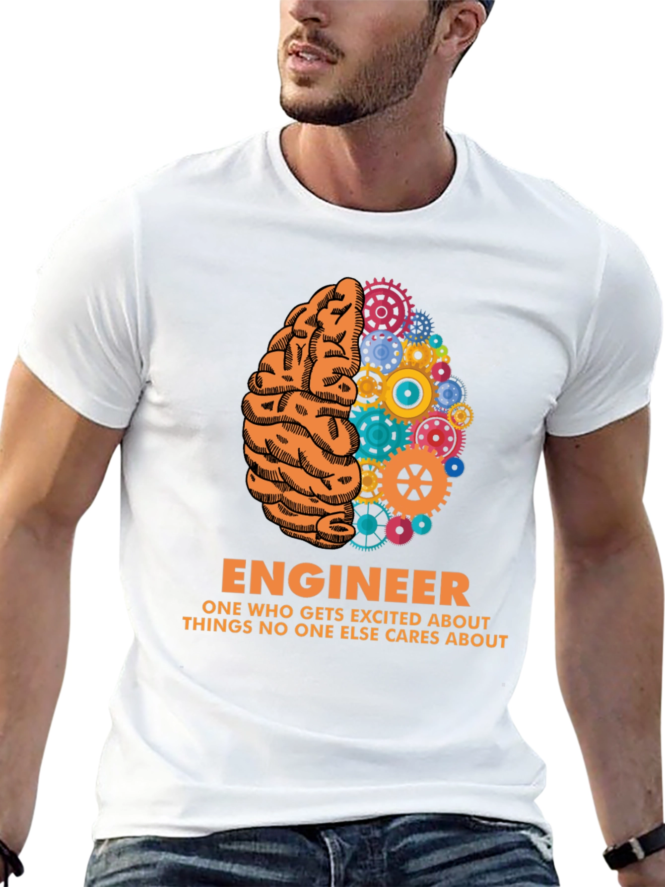 Engineer Brain Gear T-Shirt - Unique Gift