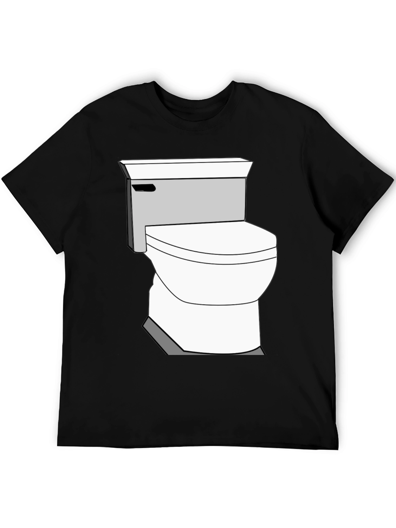 Toilet Humor Graphic Tee - Black Cotton T-Shirt