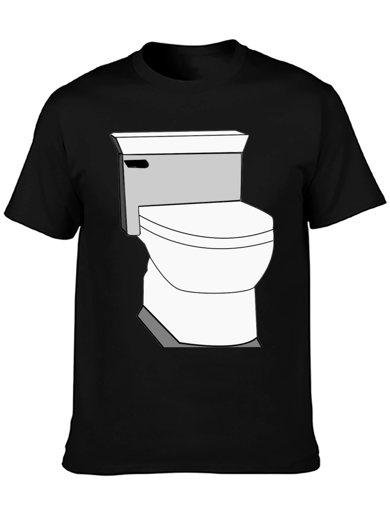 Toilet Humor Graphic Tee - Black Cotton T-Shirt