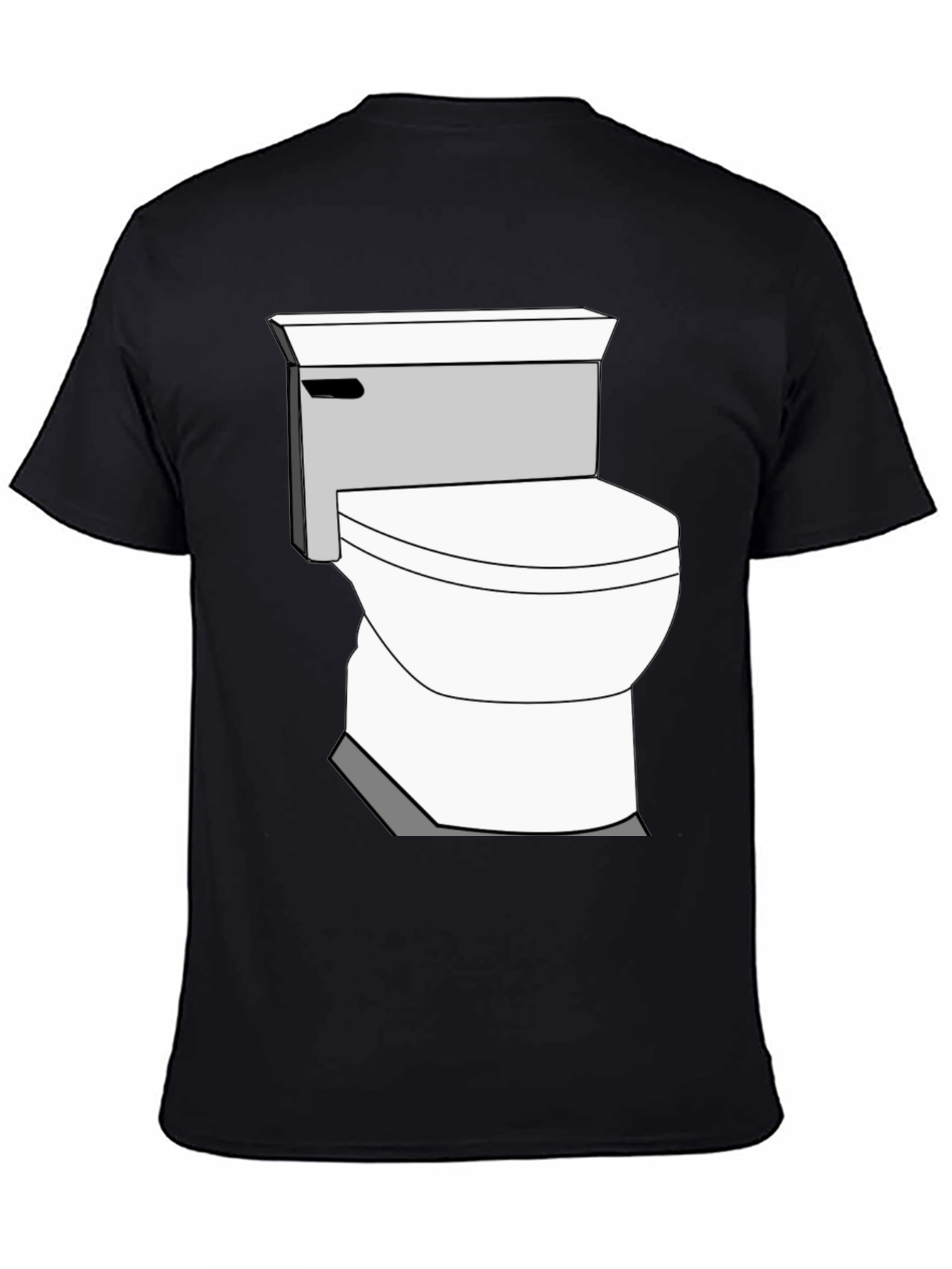 Toilet Humor Graphic Tee - Black Cotton T-Shirt