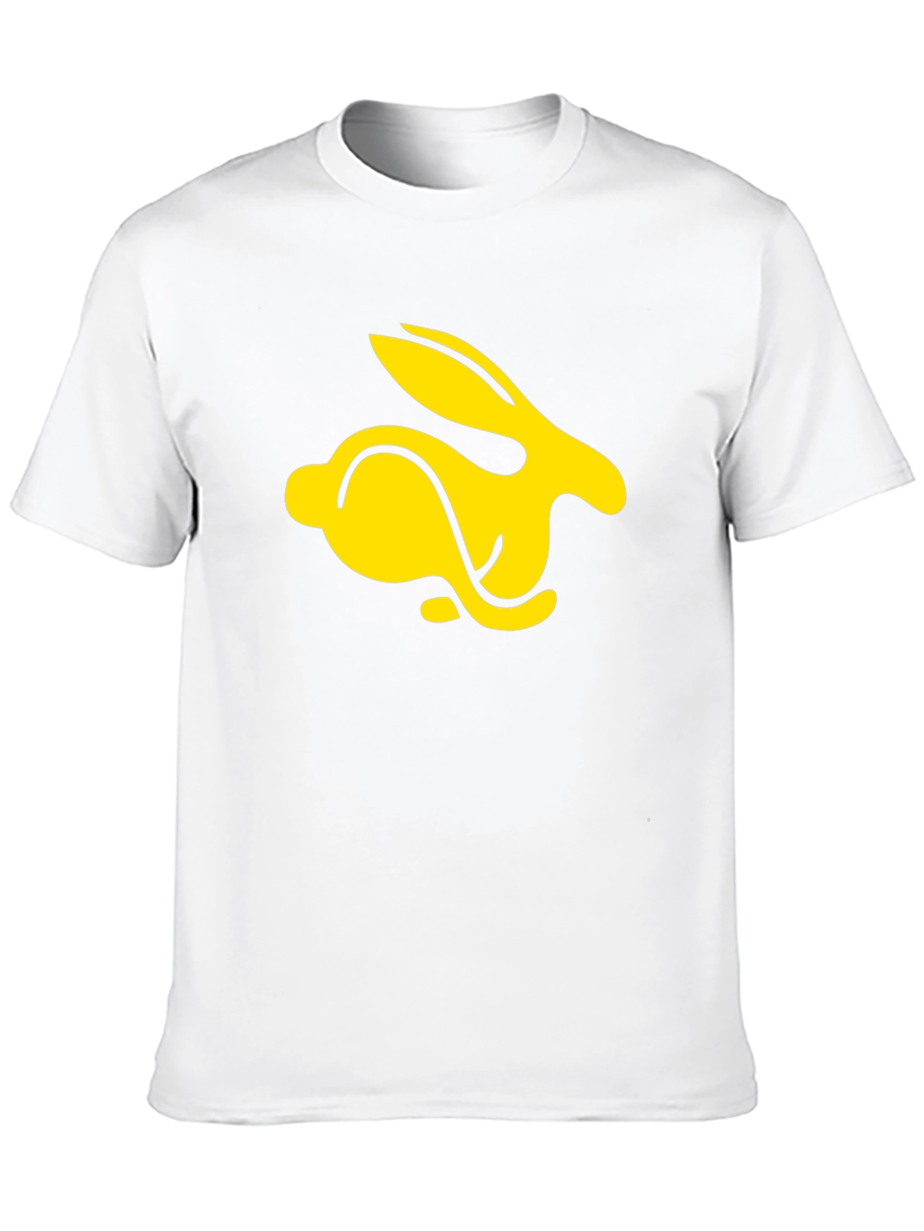 Black T-Shirt with Yellow Rabbit Graphic