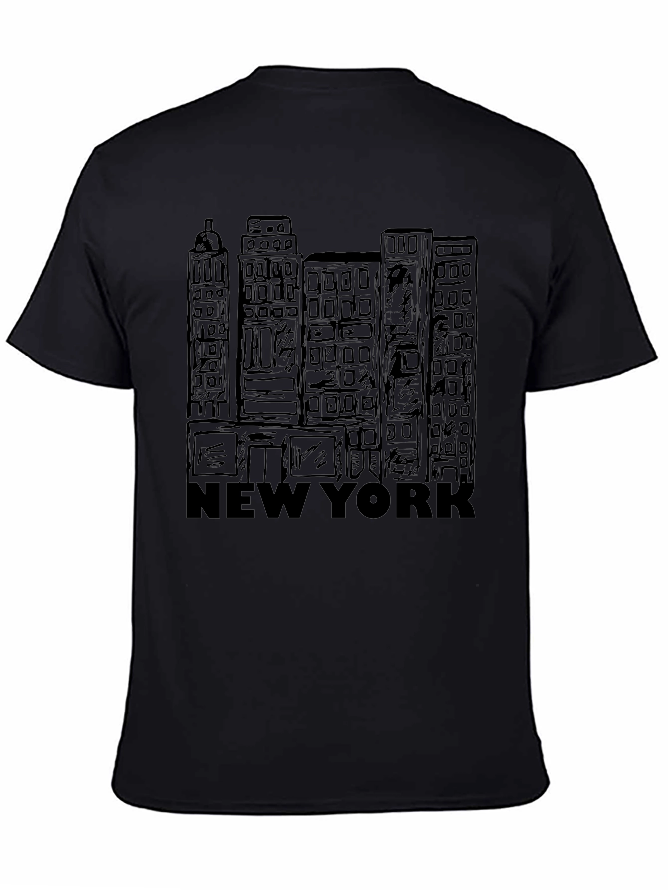 New York City Skyline Black Graphic T-Shirt