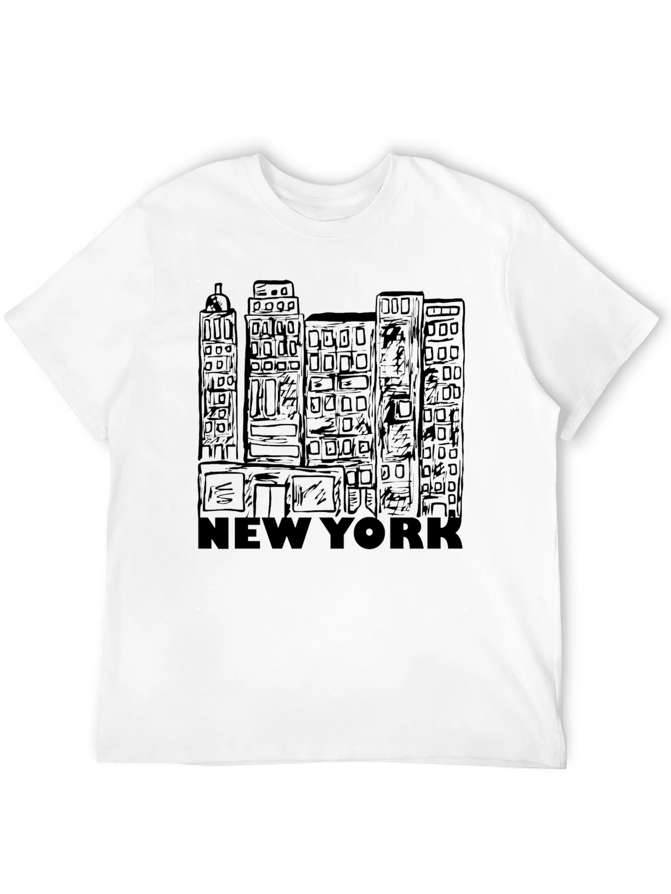 New York City Skyline Black Graphic T-Shirt