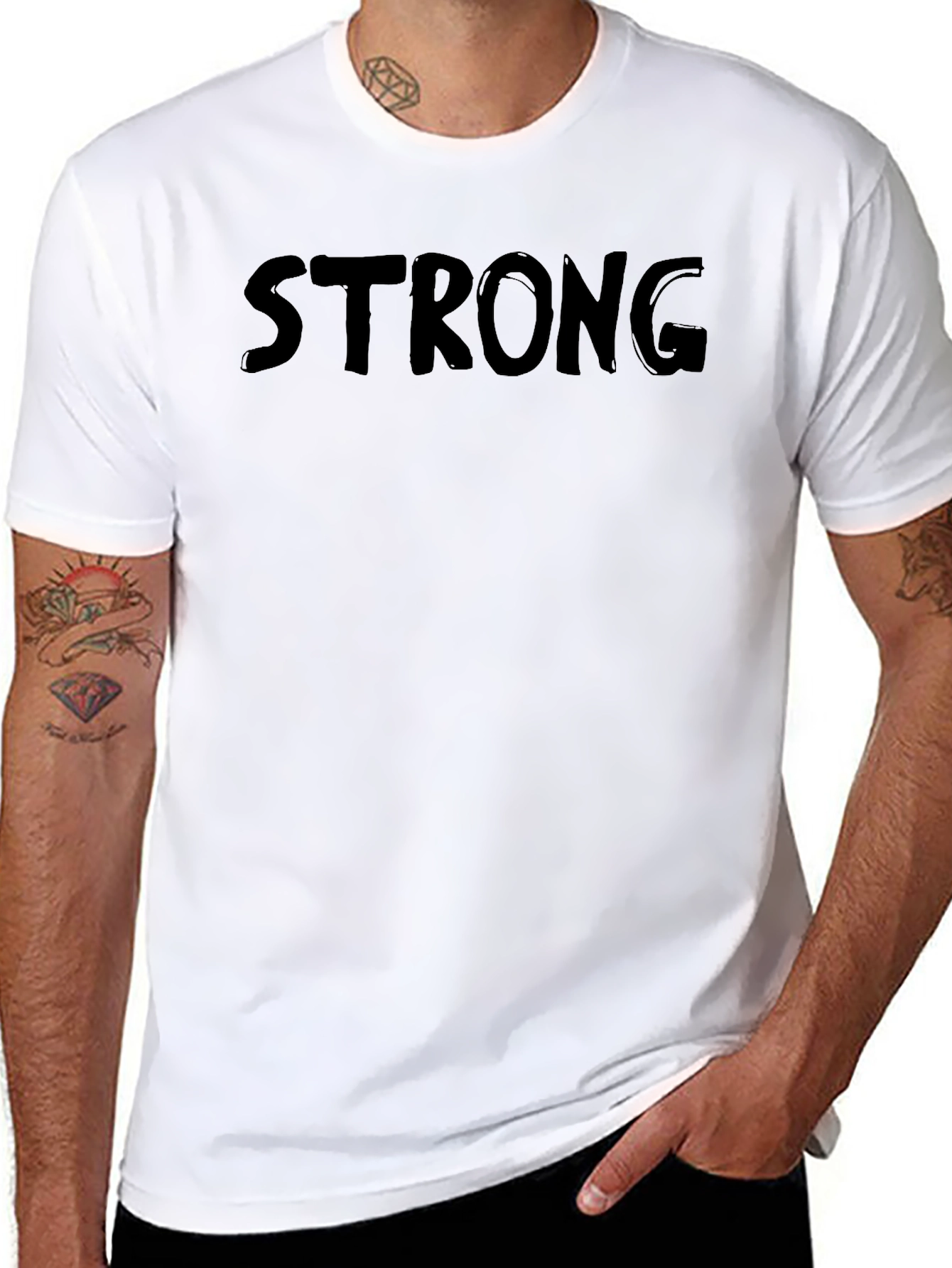 Strong Graphic Tee - Mens Black T-Shirt