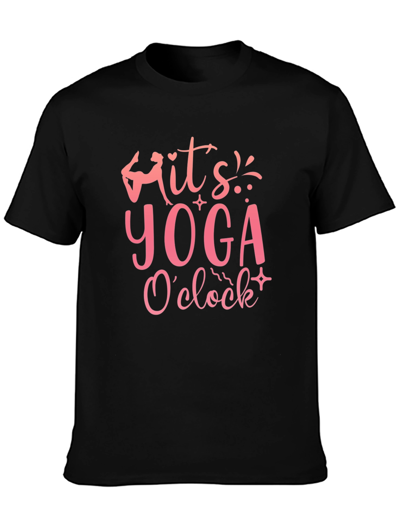 Its Yoga OClock Black Graphic Tee