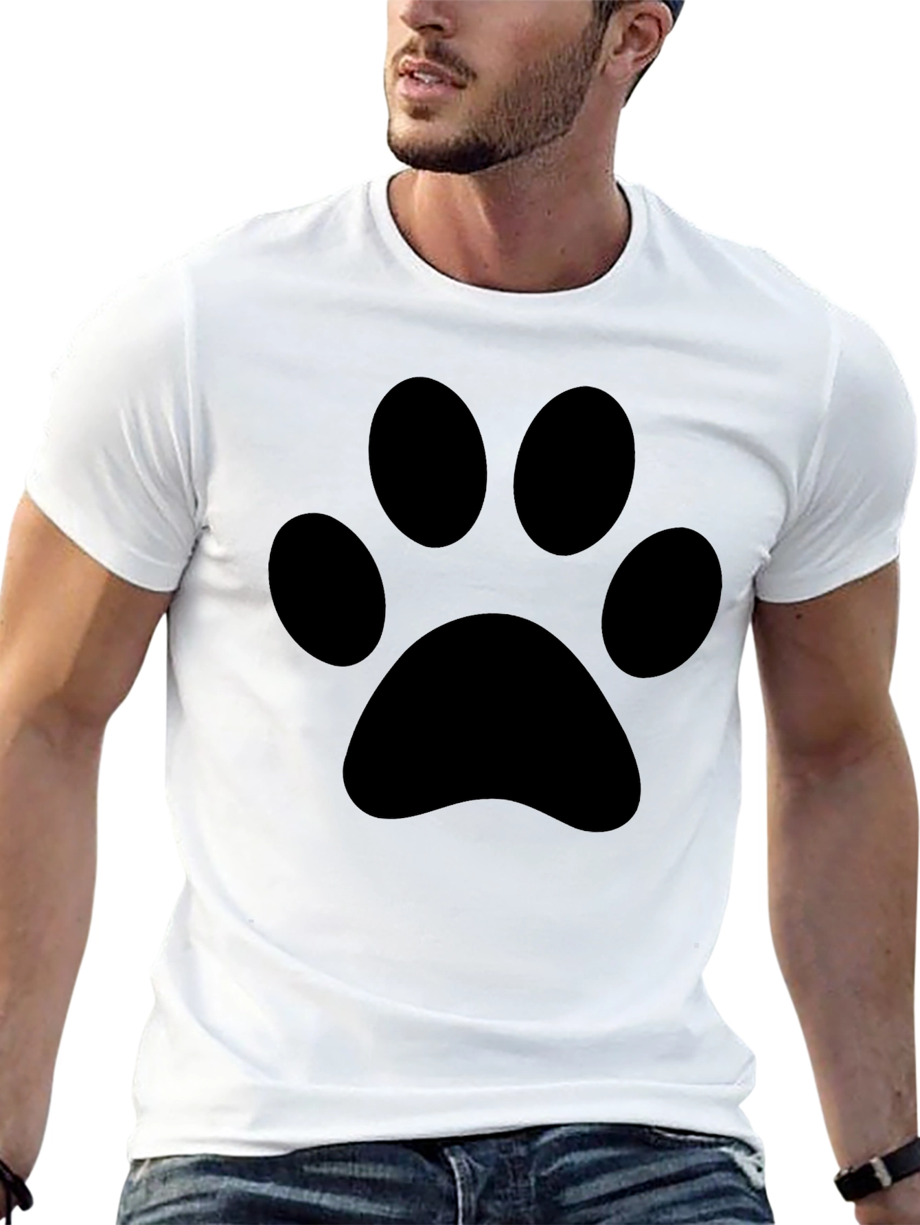 Black Paw Print T-Shirt - Casual Style