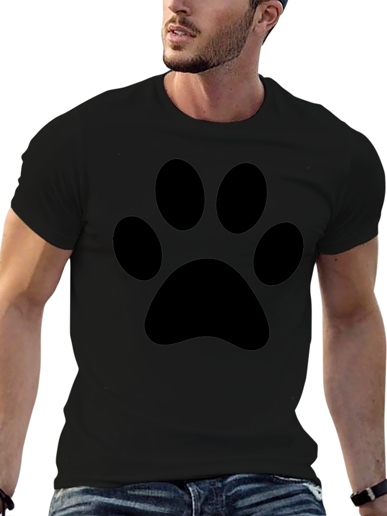 Black Paw Print T-Shirt - Casual Style