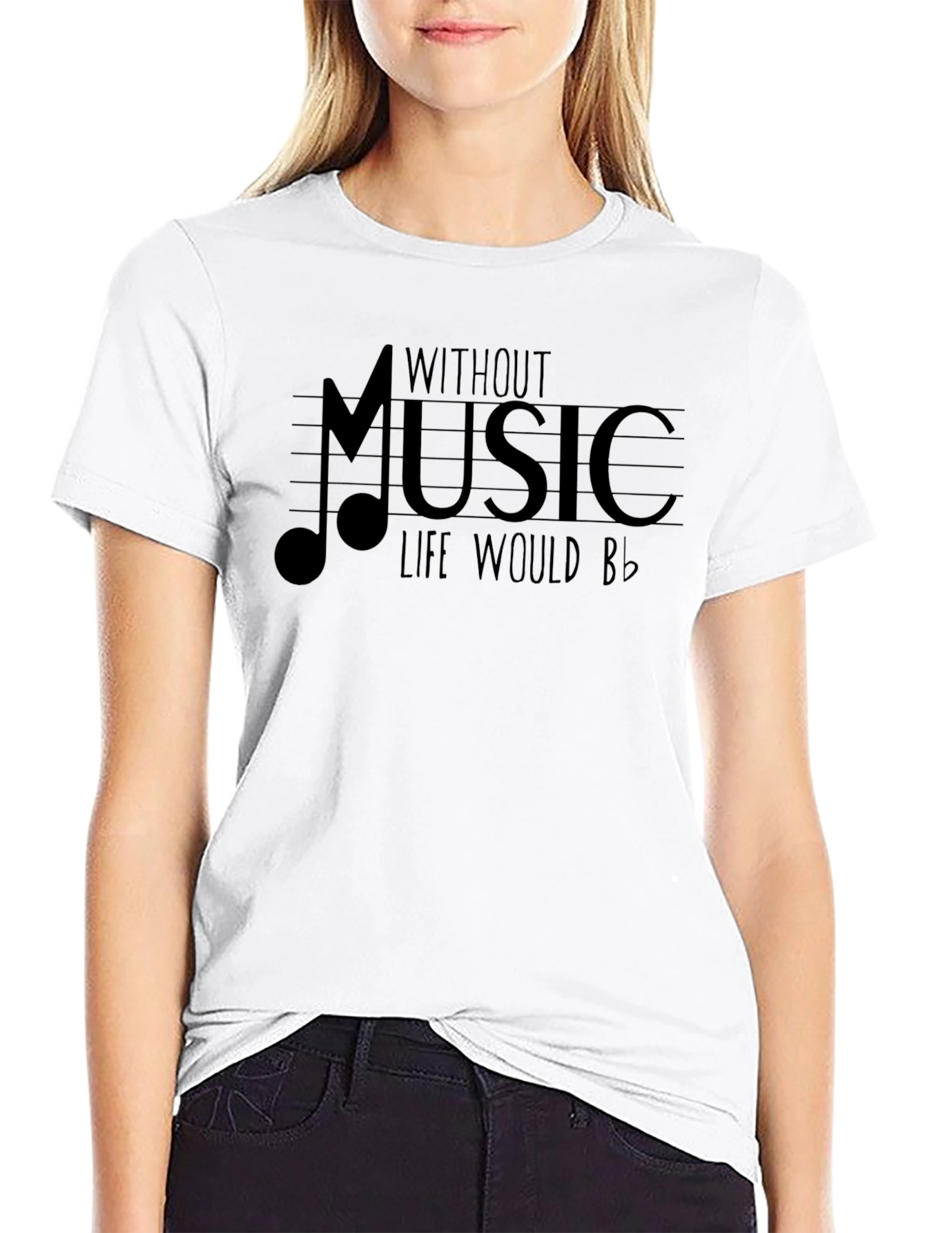 Music Note Graphic T-Shirt - Life Without Music