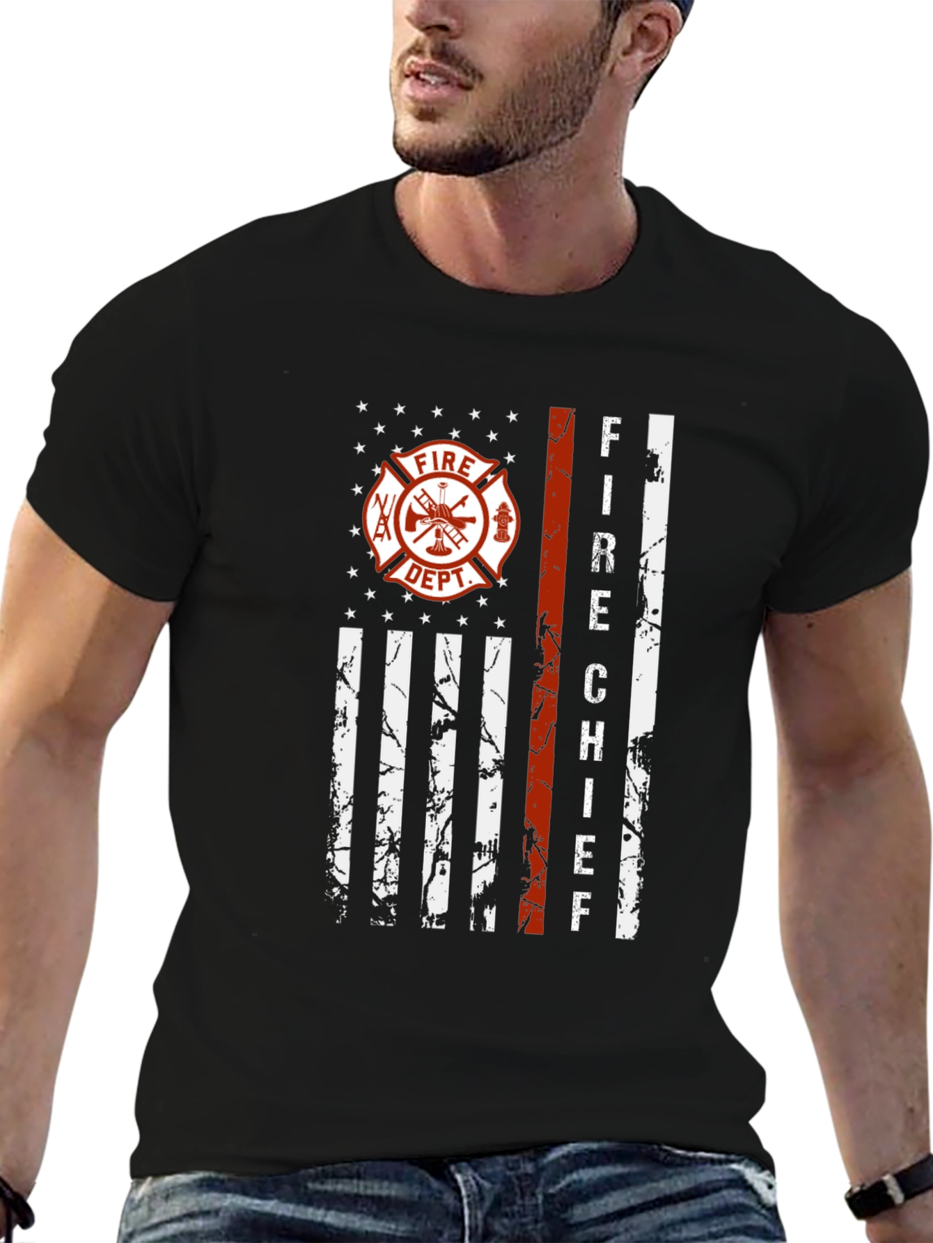 Fire Chief American Flag Graphic Tee